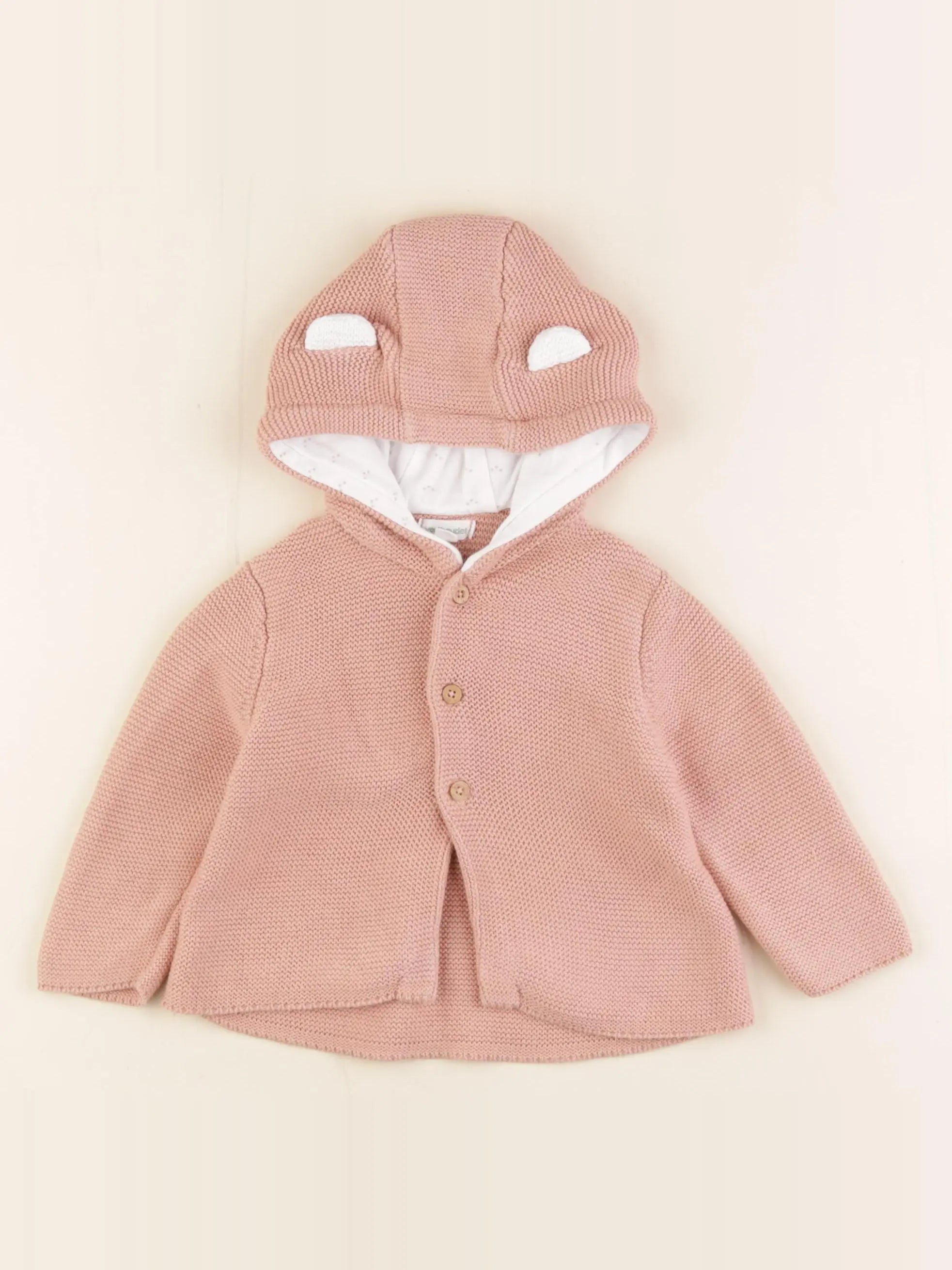 Vertbaudet - gilet rose - 9 mois