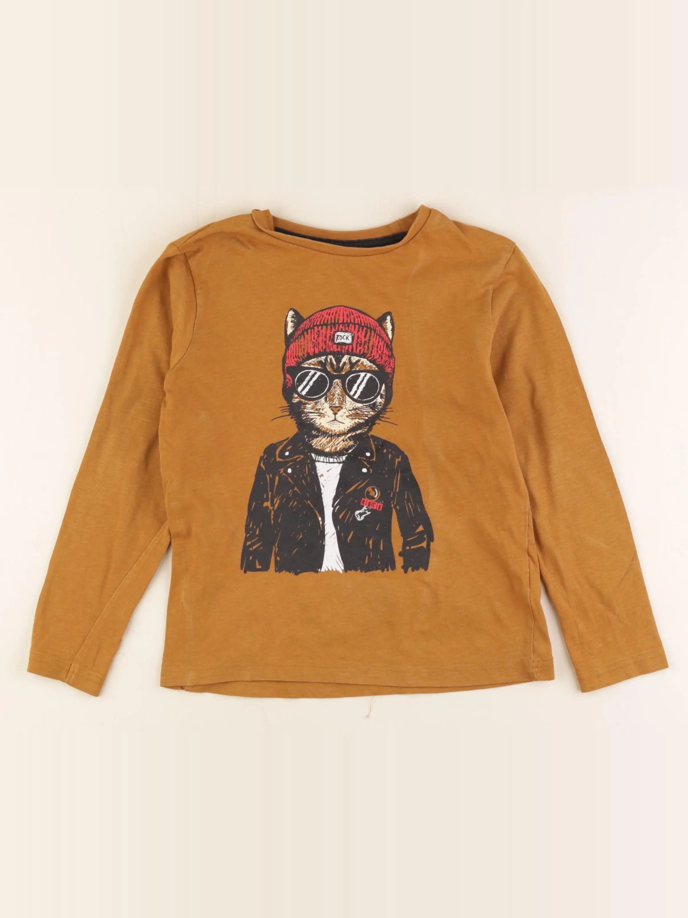 Vertbaudet - tee-shirt marron - 8 ans