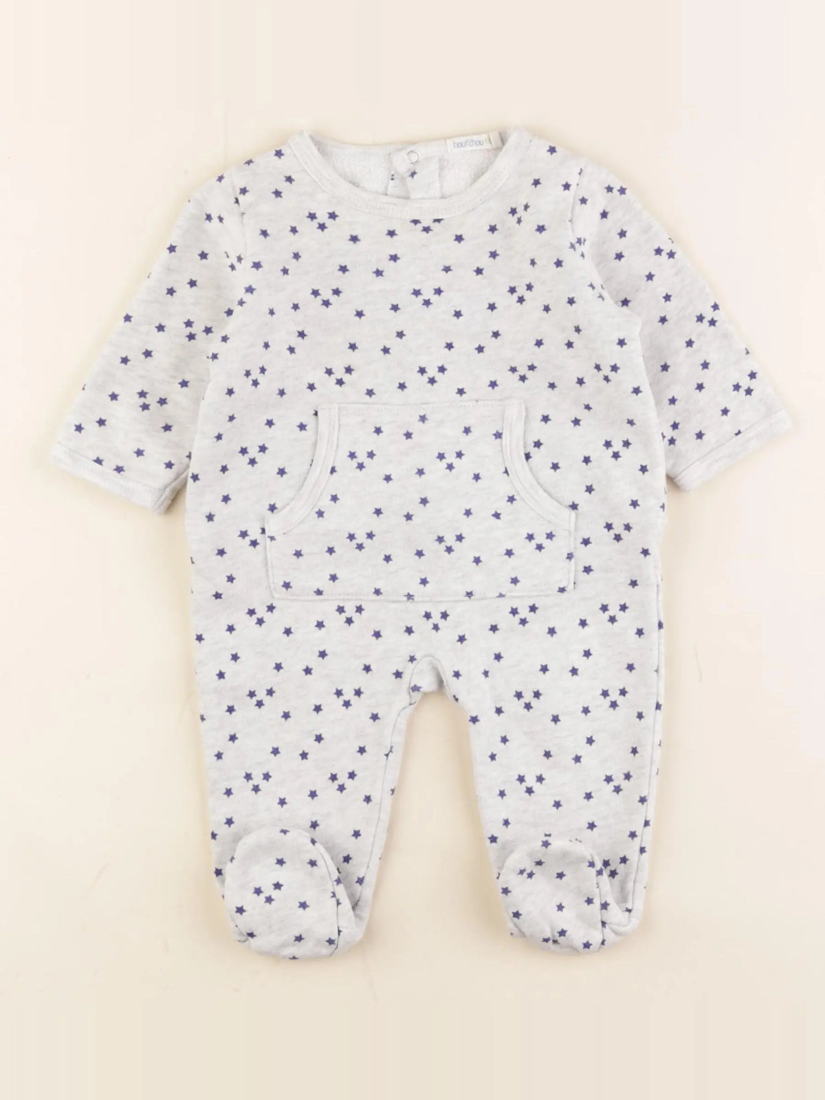 Boutchou - pyjama coton gris, bleu - 3 mois