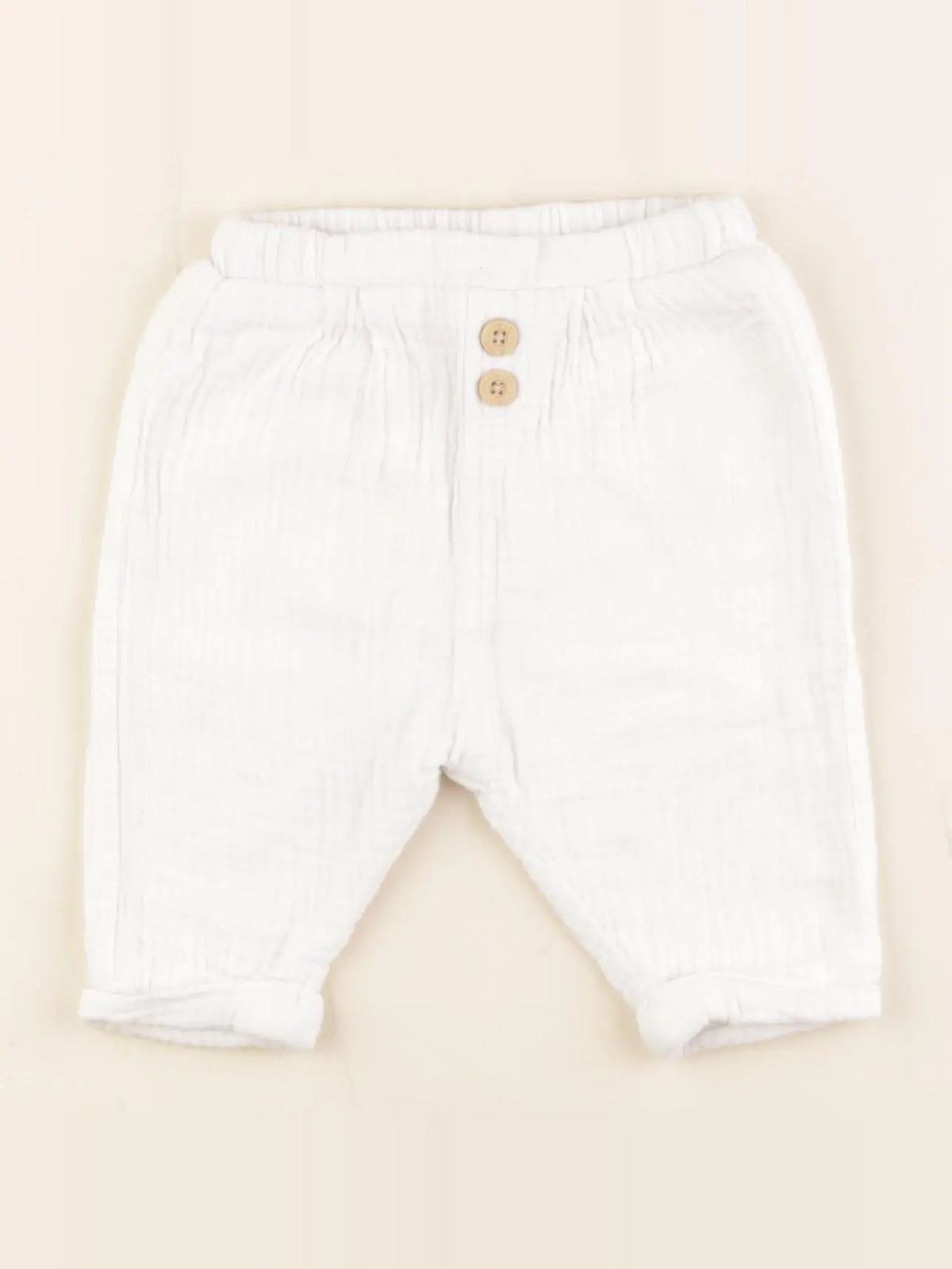 Vertbaudet - pantalon blanc - 3 mois