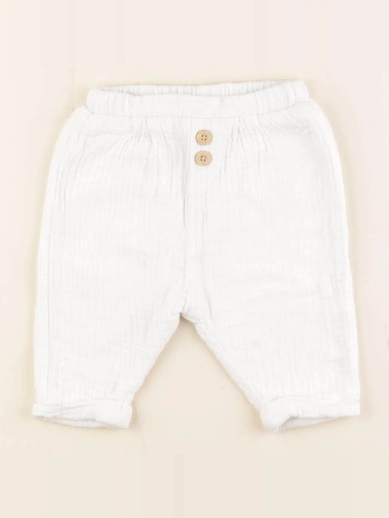 Vertbaudet - pantalon blanc - 3 mois