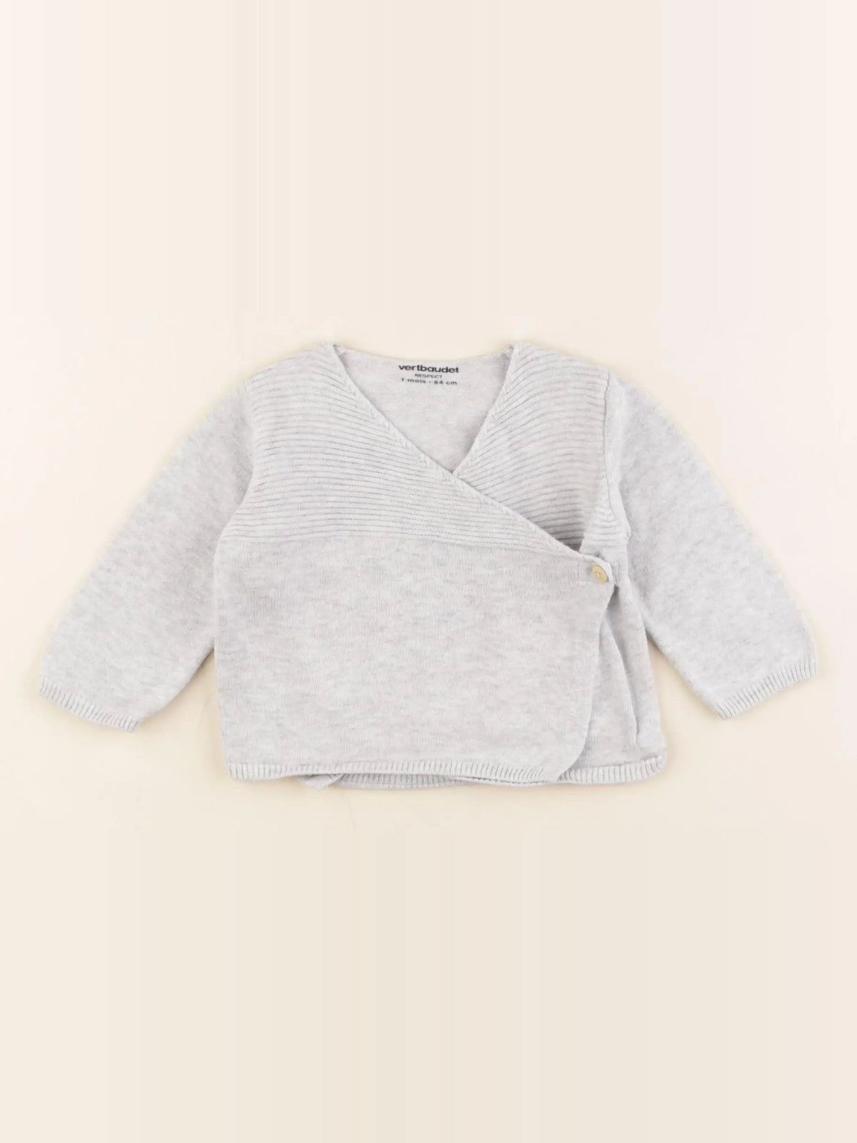 Vertbaudet - gilet gris - 1 mois