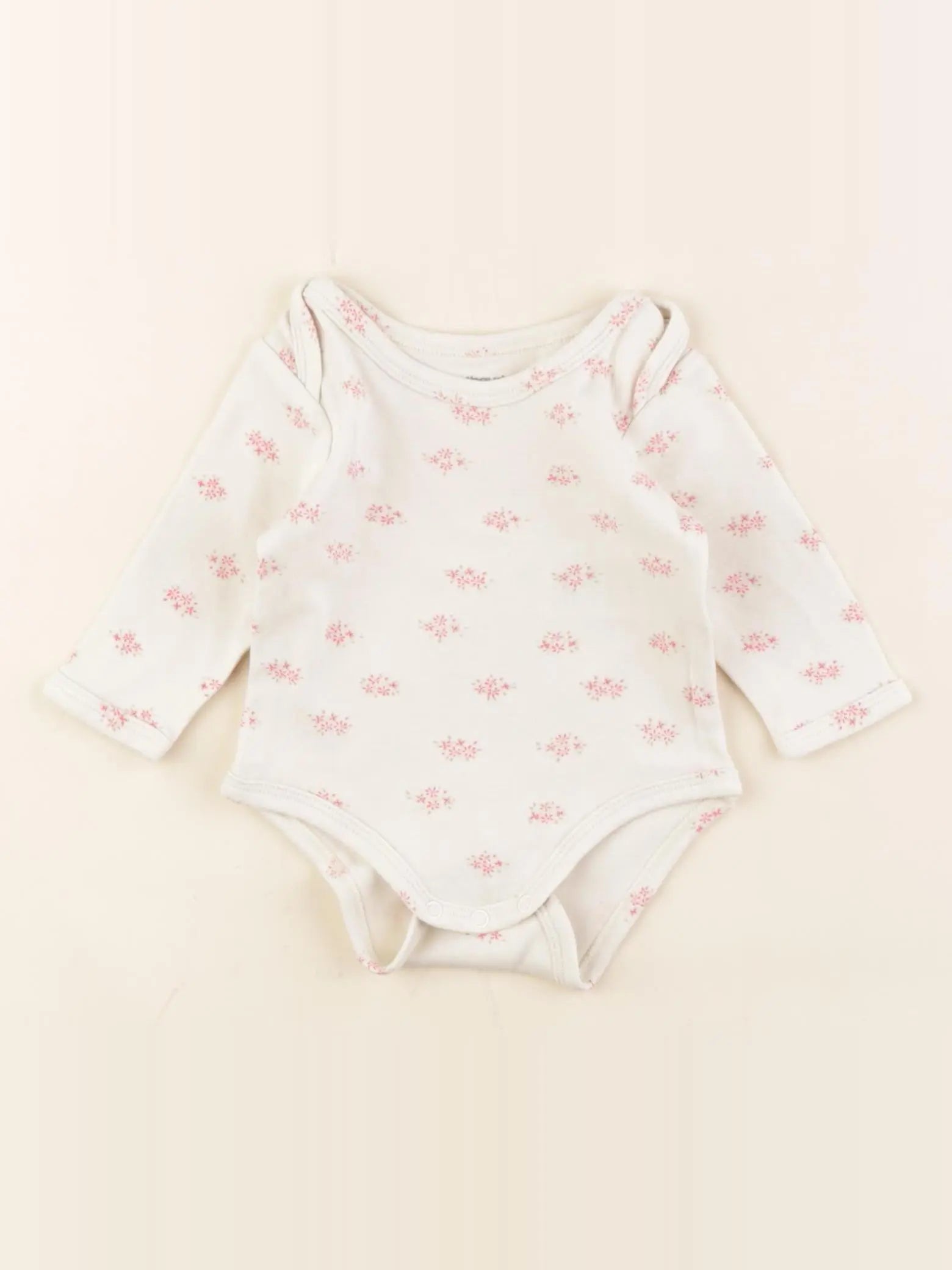 Vertbaudet - body beige, rose - 3 mois