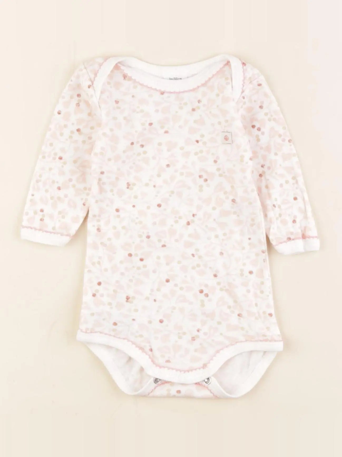 Petit Bateau - body rose, blanc - 3 mois