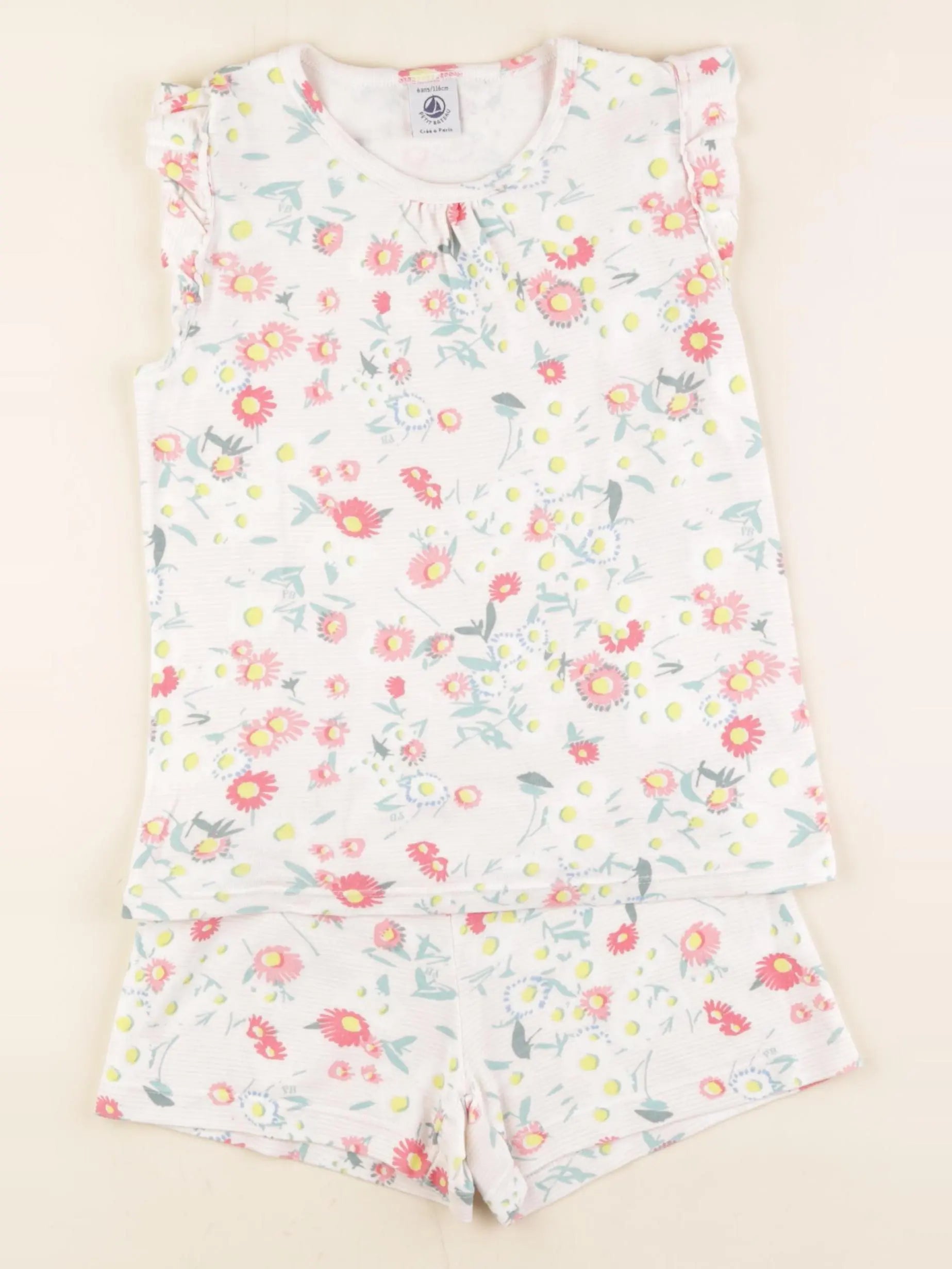 Petit Bateau - pyjama coton rose - 6 ans
