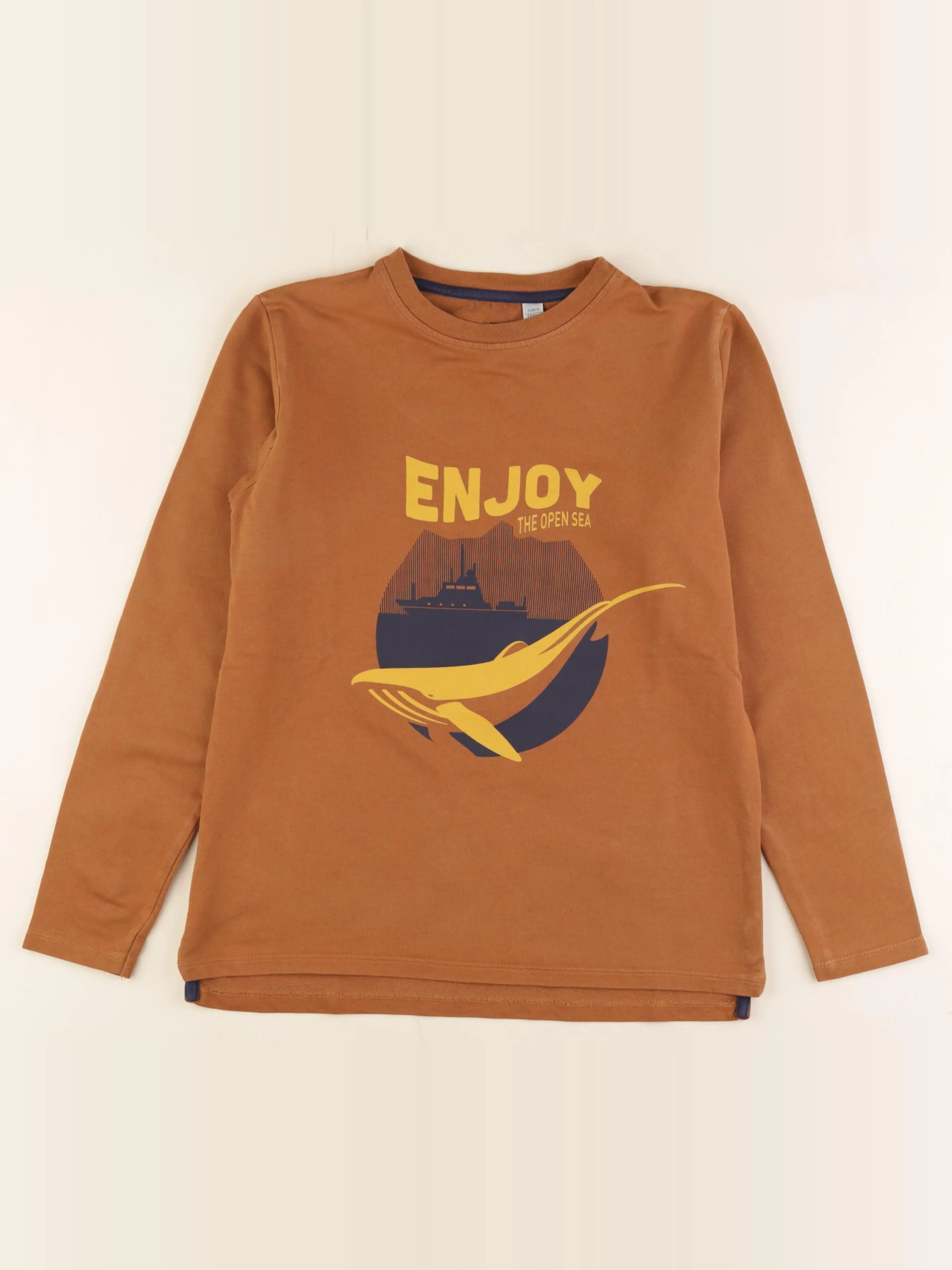 Okaidi - tee-shirt marron - 12 ans