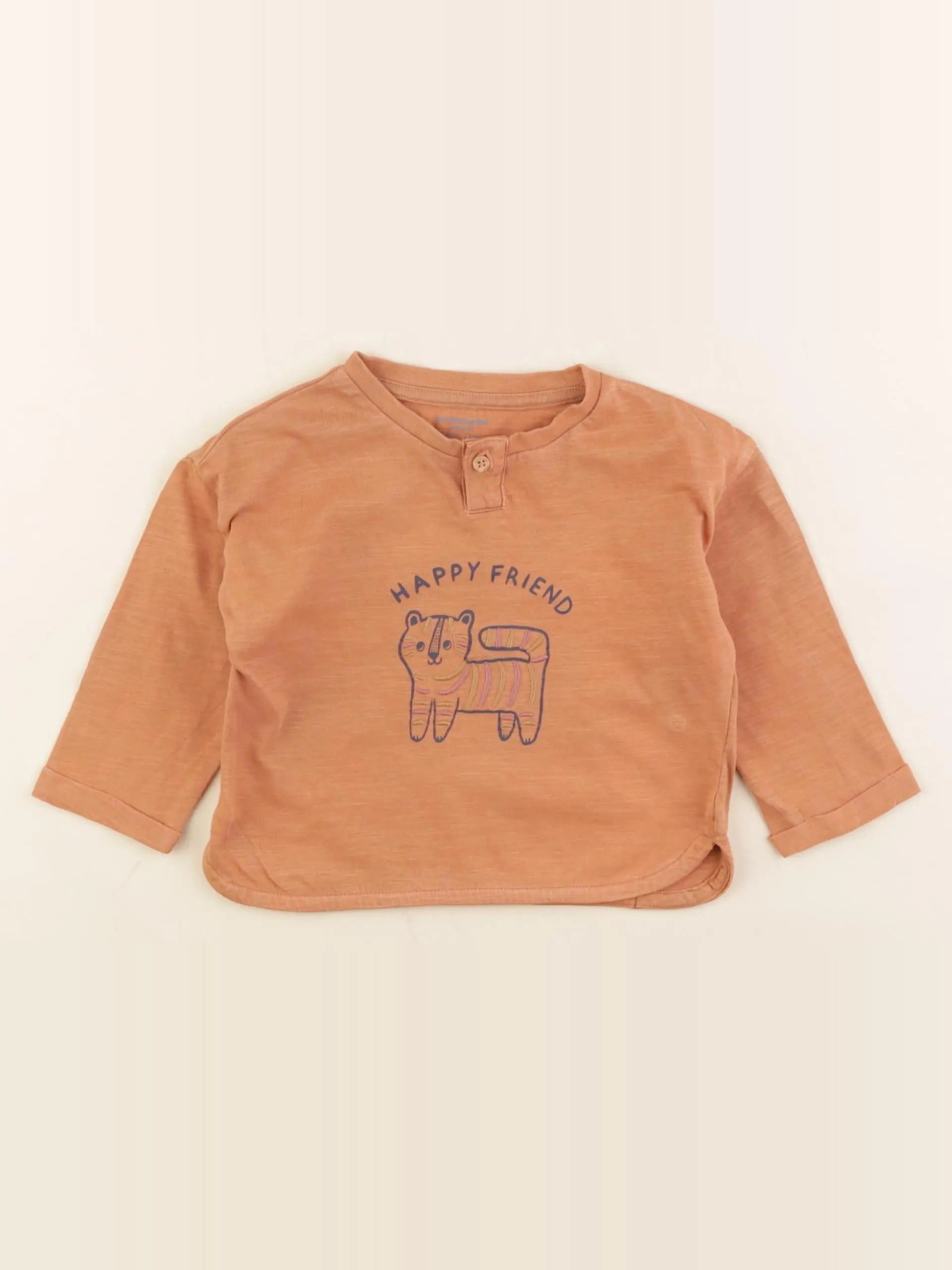 Vertbaudet - tee-shirt marron - 9 mois