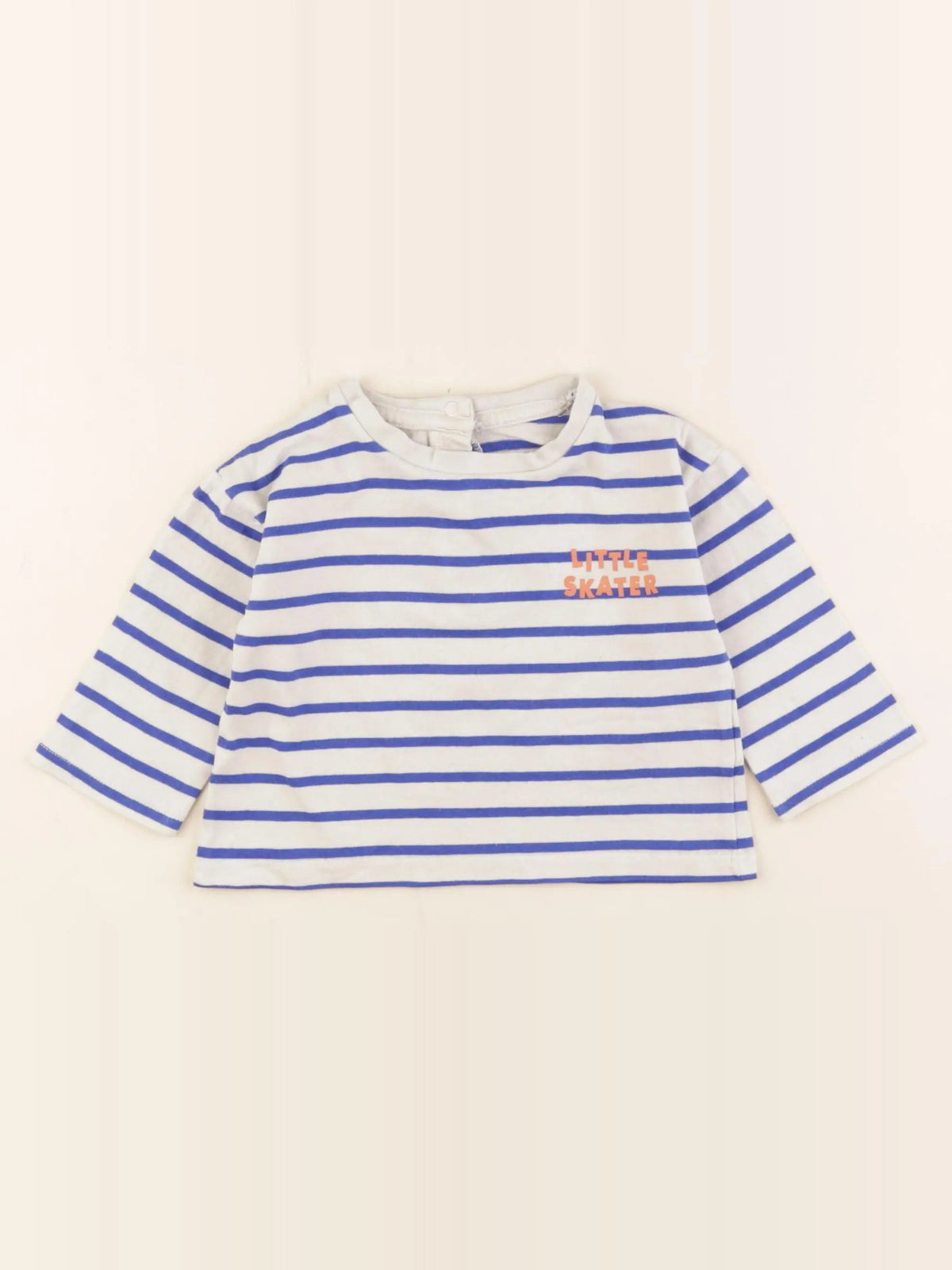 Vertbaudet - tee-shirt blanc, bleu - 9 mois