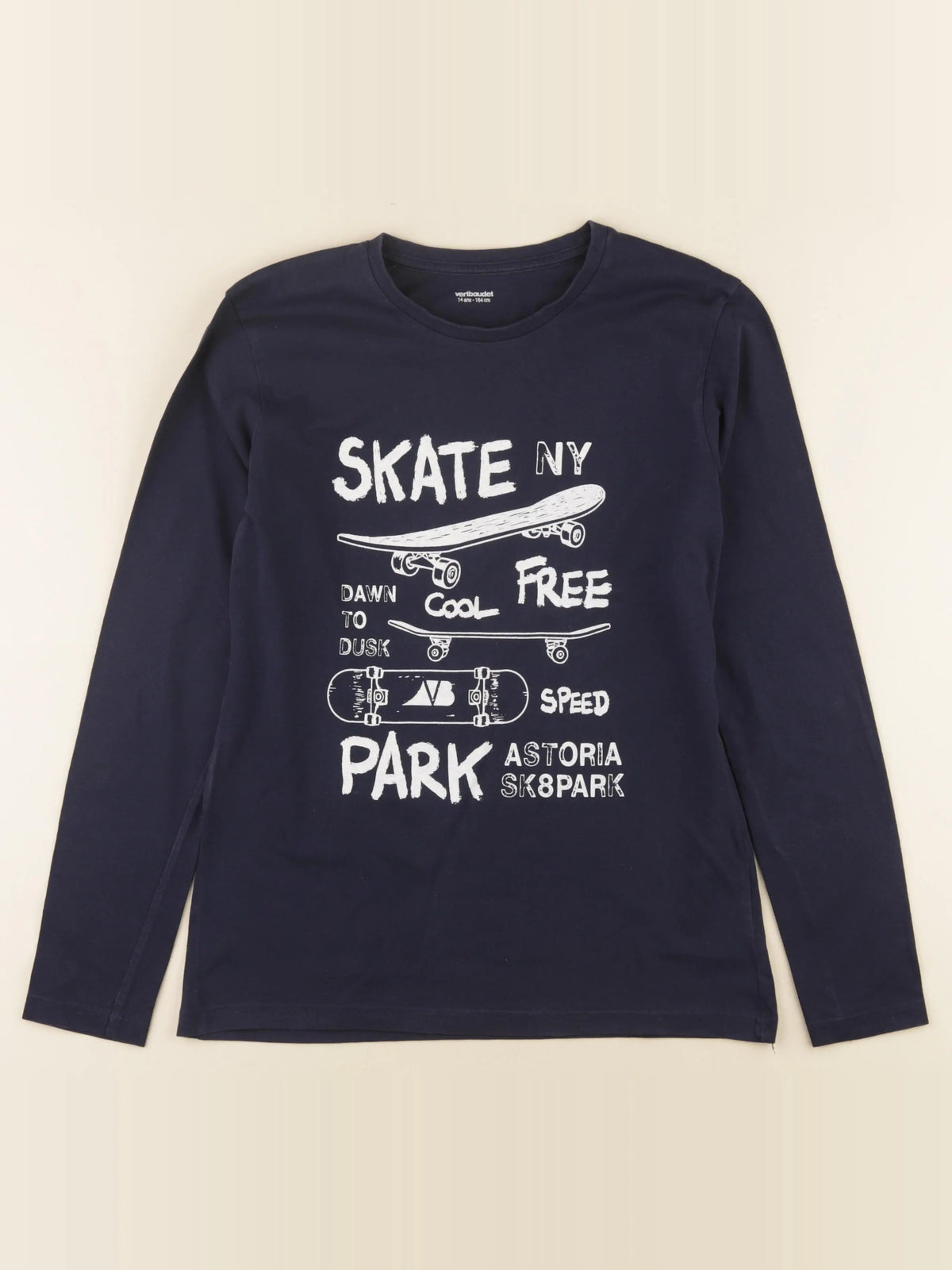 Vertbaudet - tee-shirt bleu - 14 ans