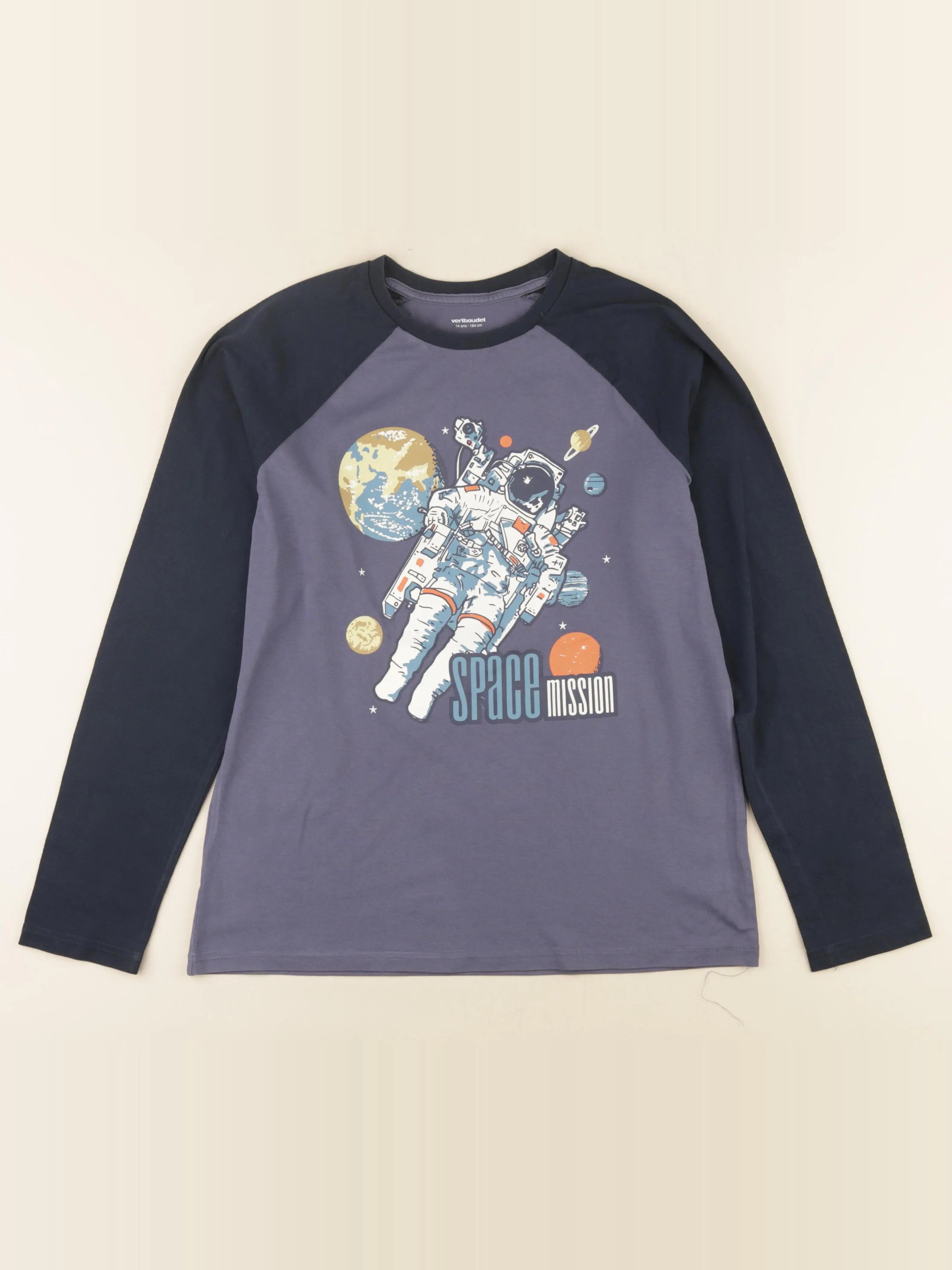 Vertbaudet - tee-shirt bleu - 14 ans