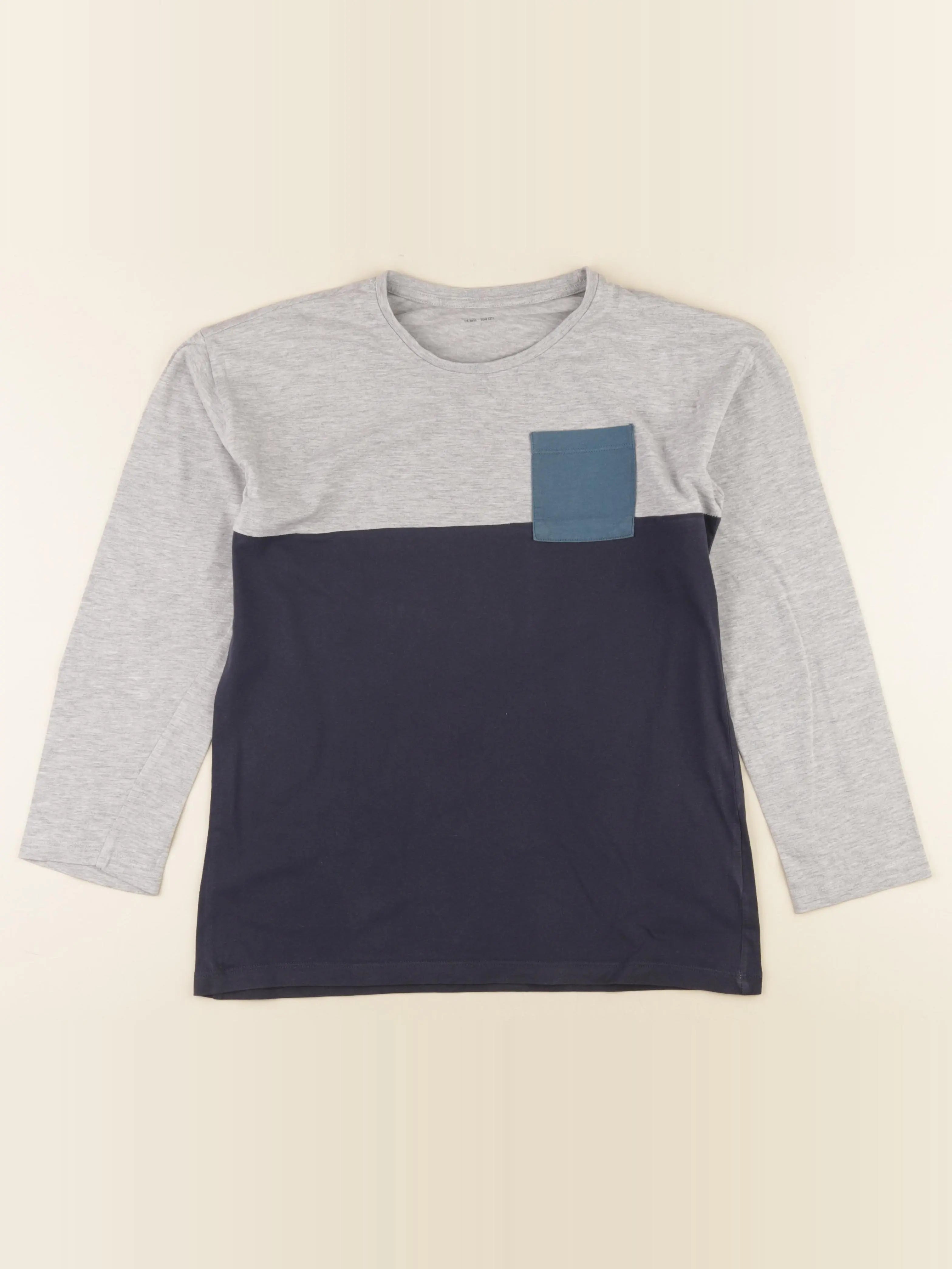 Vertbaudet - tee-shirt gris, bleu - 14 ans