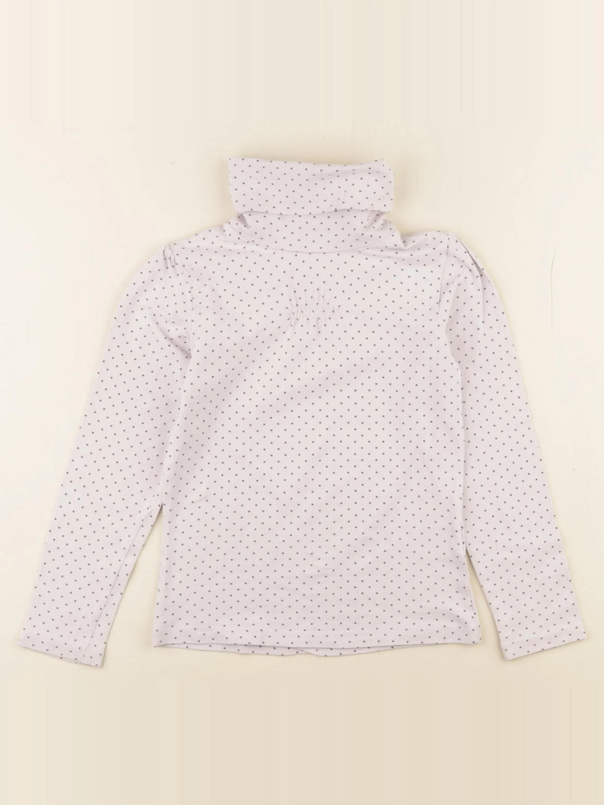 Vertbaudet - sous-pull gris, beige - 8 ans