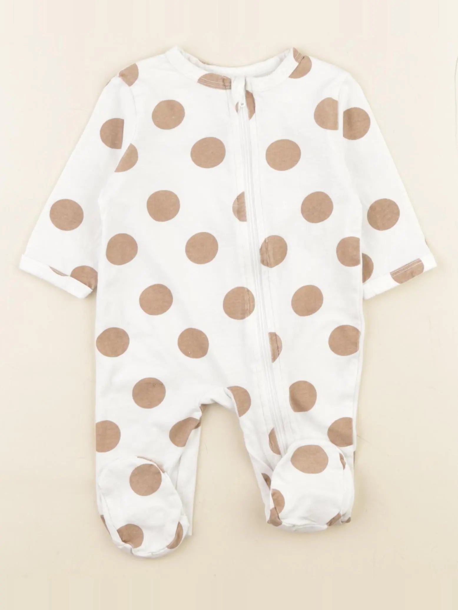 Vertbaudet - pyjama coton marron - 3 mois