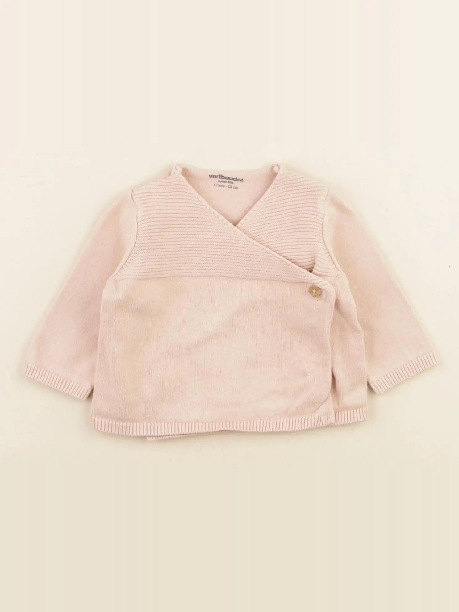 Vertbaudet - gilet rose - 1 mois