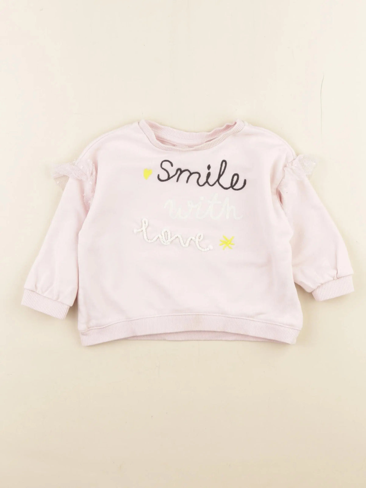 Zara - sweat rose - 6/9 mois