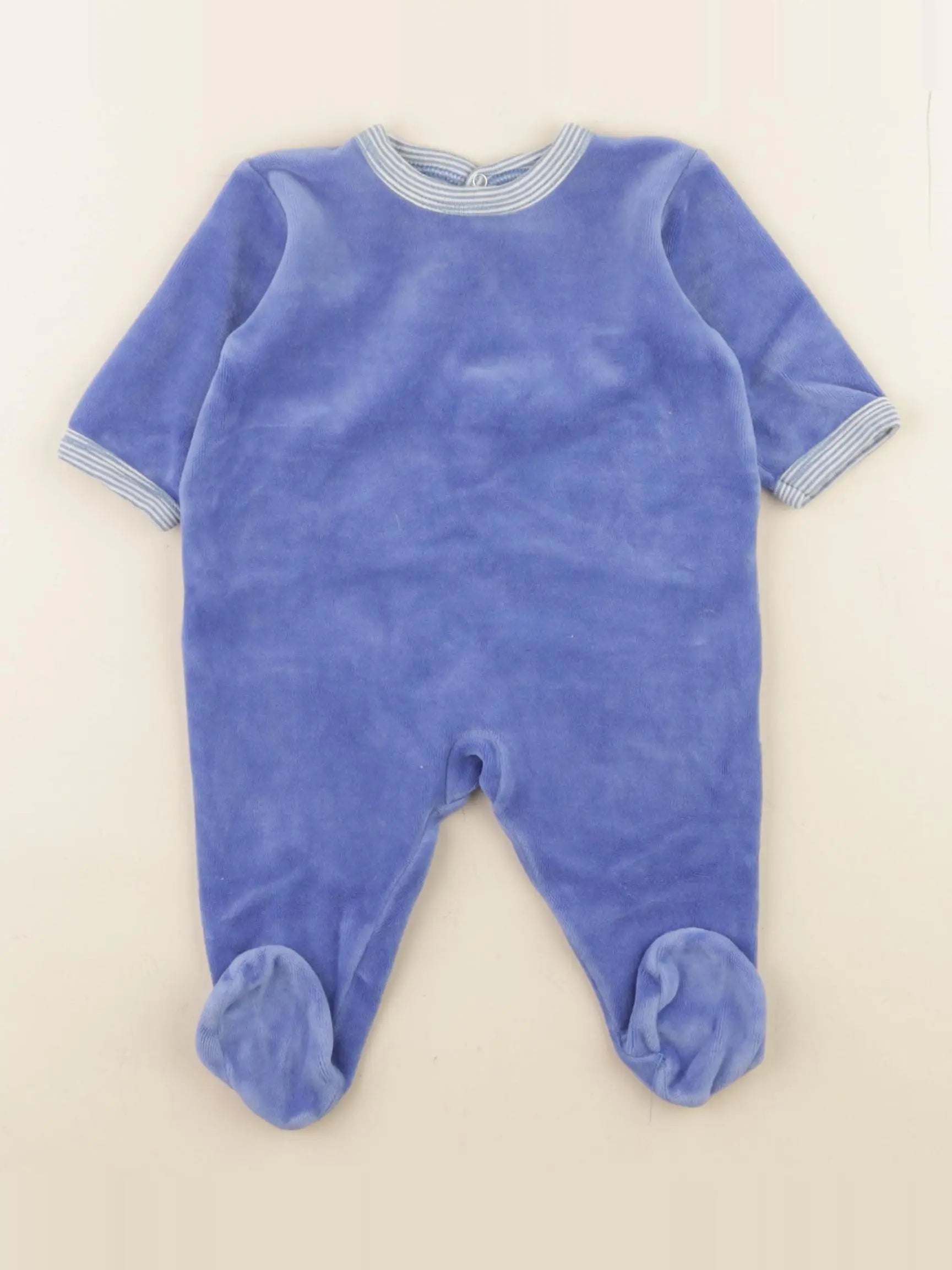 Petit Bateau - pyjama velours bleu - 3 mois