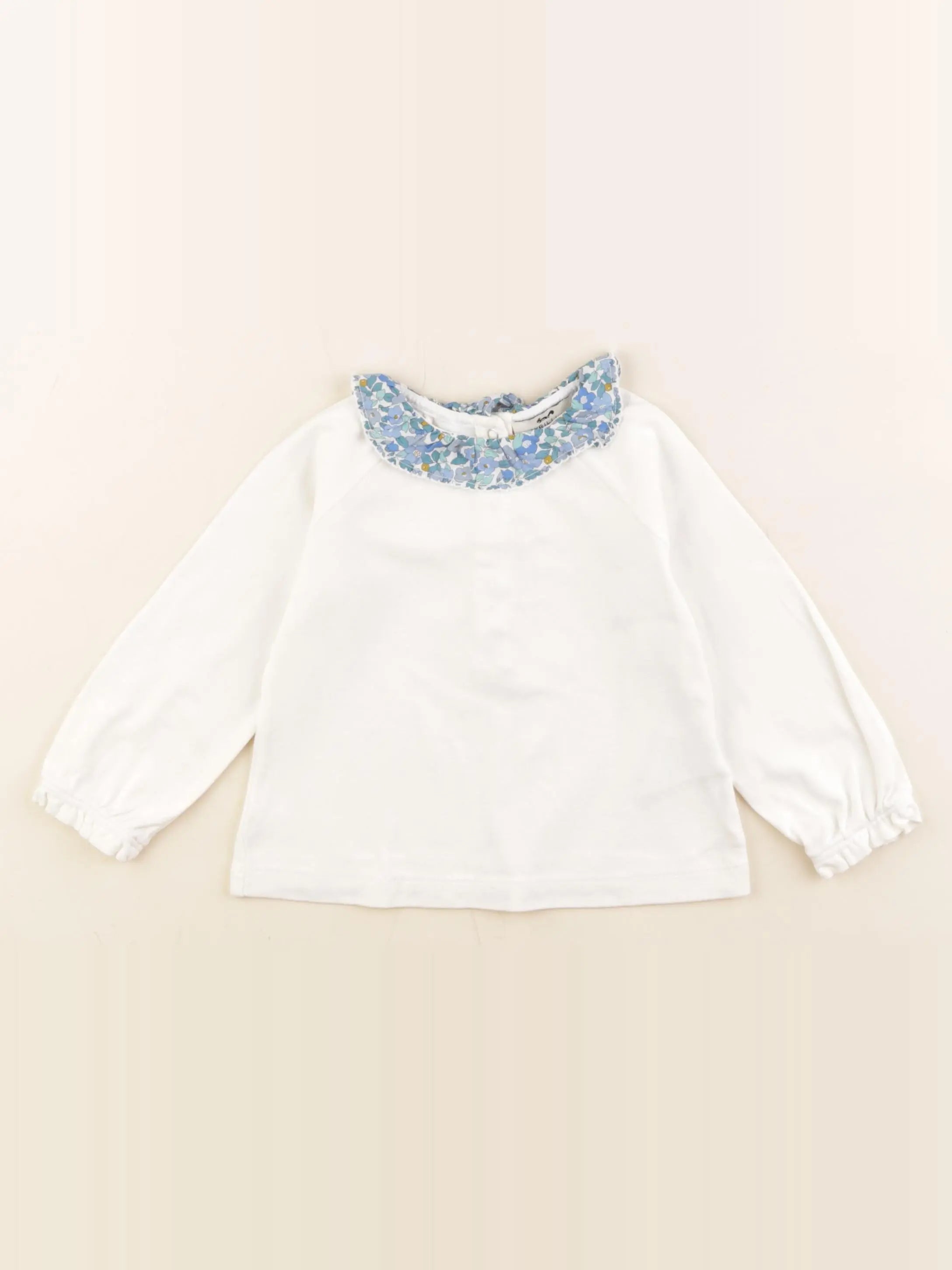 Cyrillus - tee-shirt blanc, bleu - 24 mois