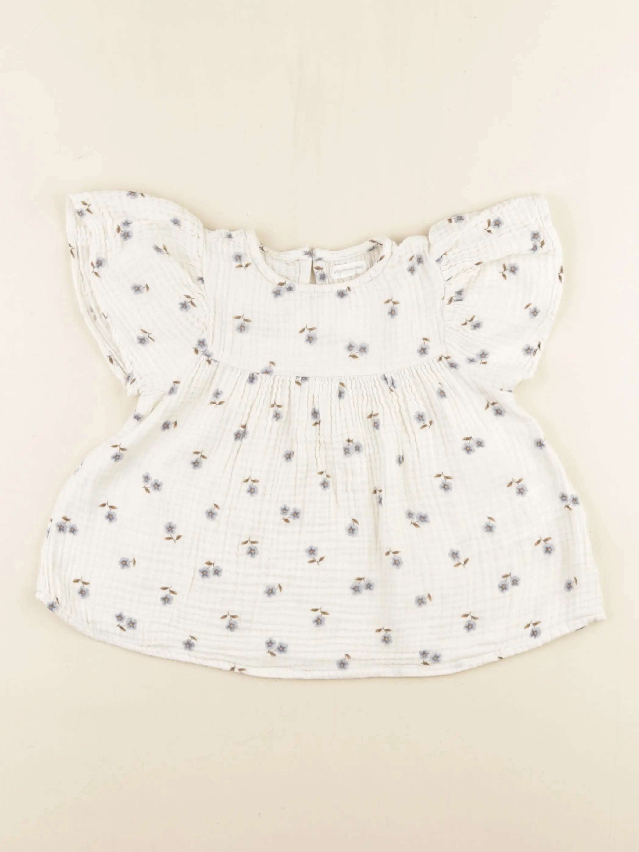 Vertbaudet - blouse blanc, bleu - 4 ans