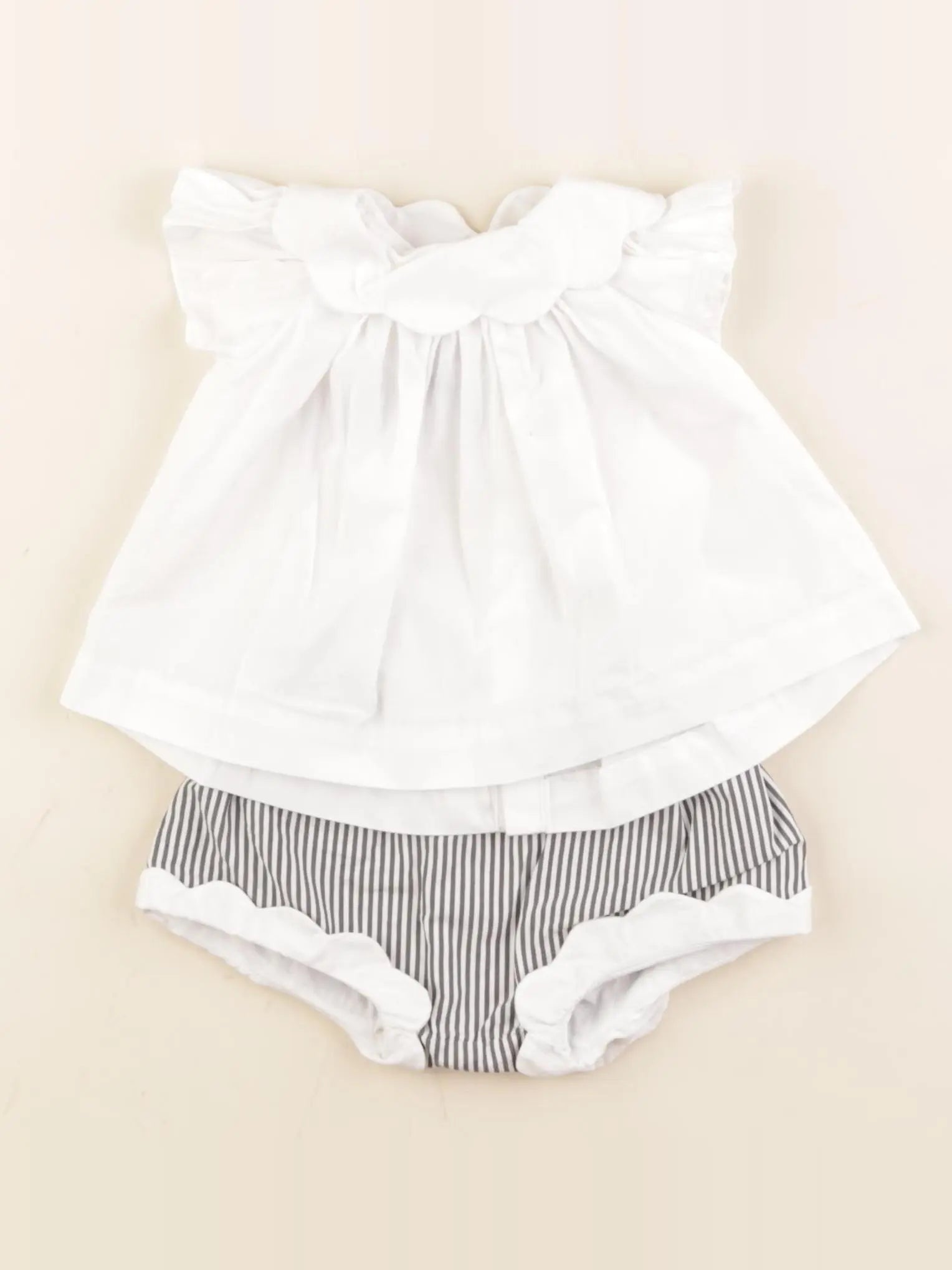 Jacadi - ensemble blanc, gris - 3 mois