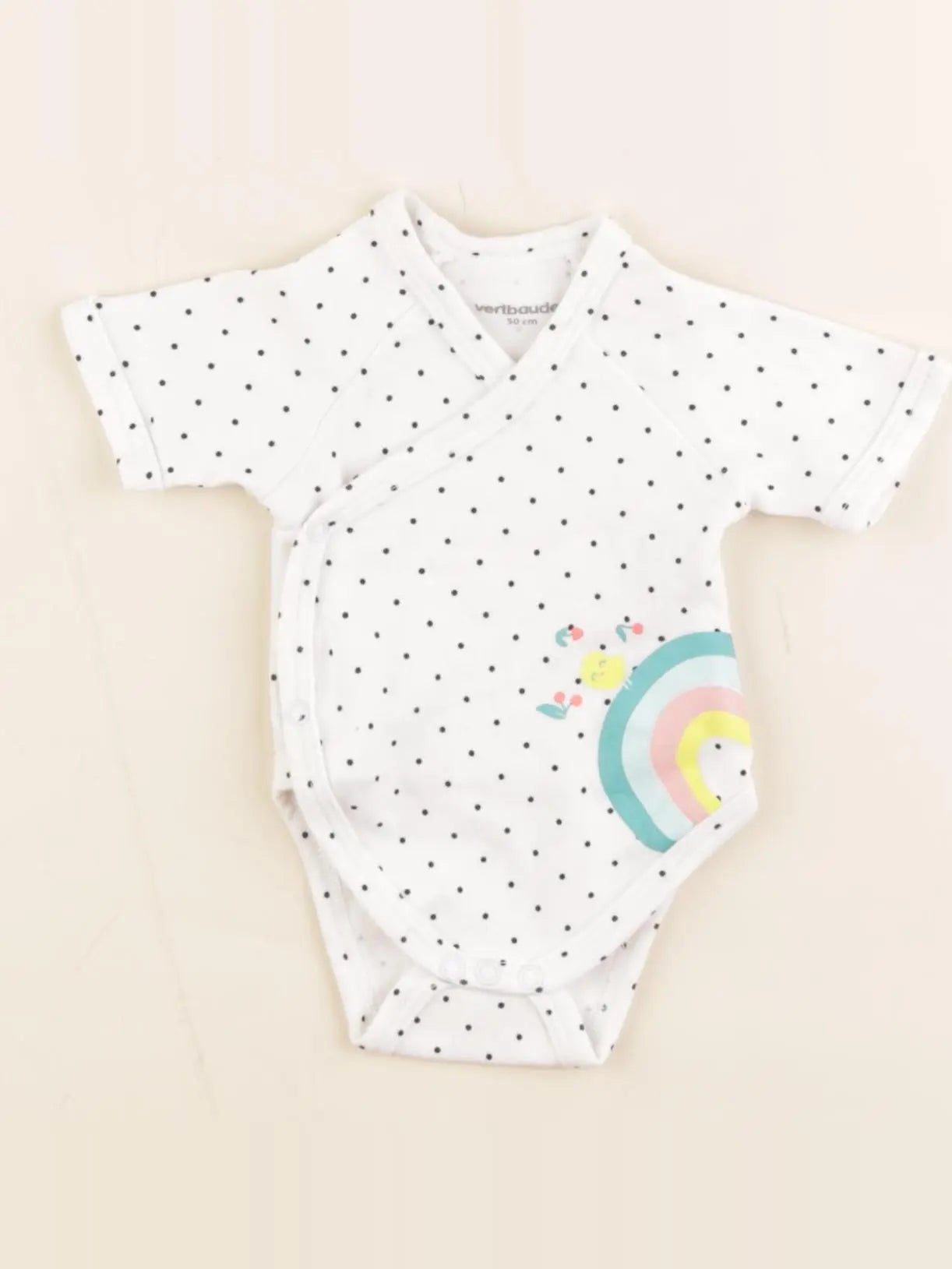 Vertbaudet - body blanc, bleu - 0 mois