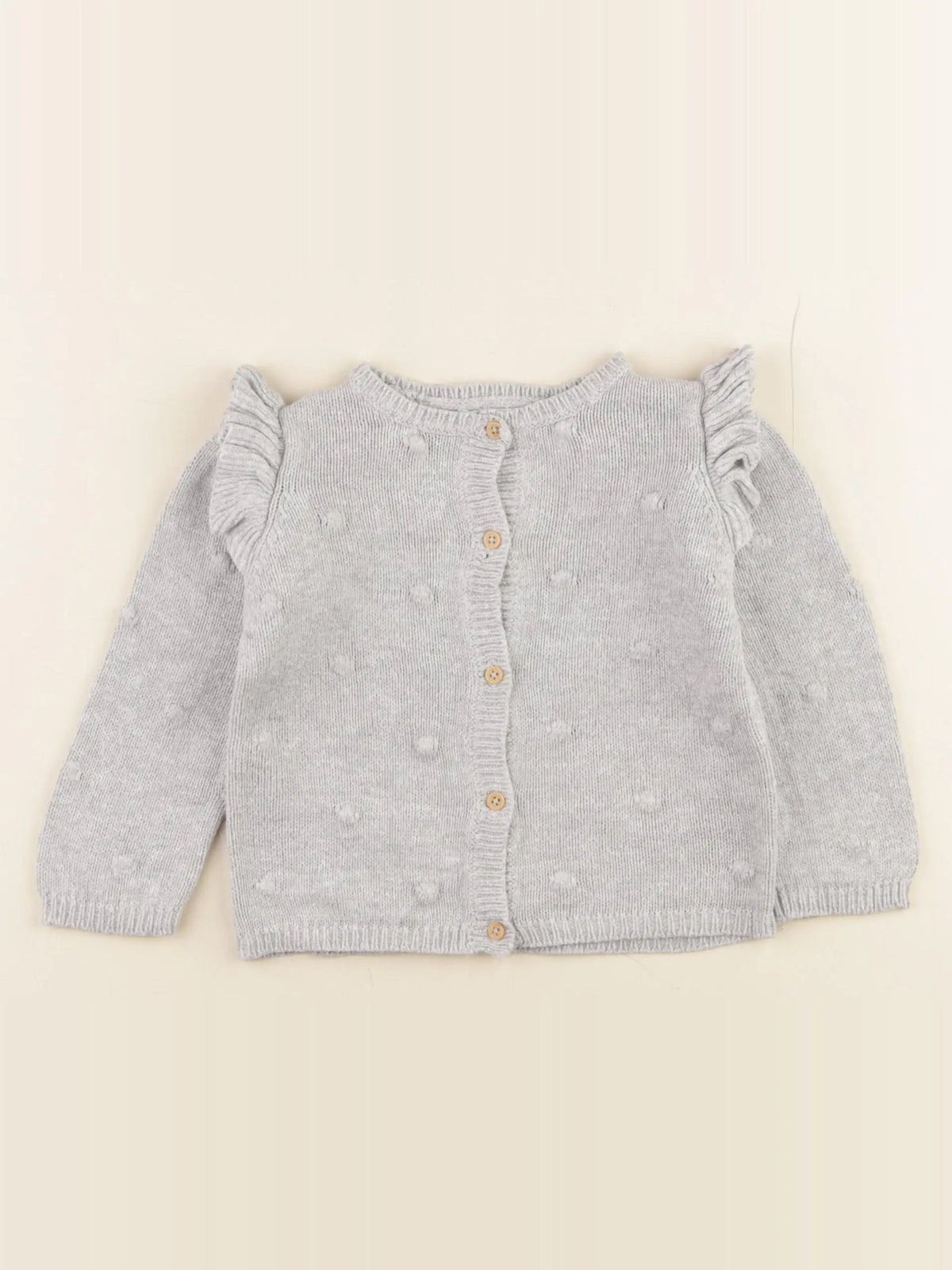 Vertbaudet - gilet gris - 12 mois