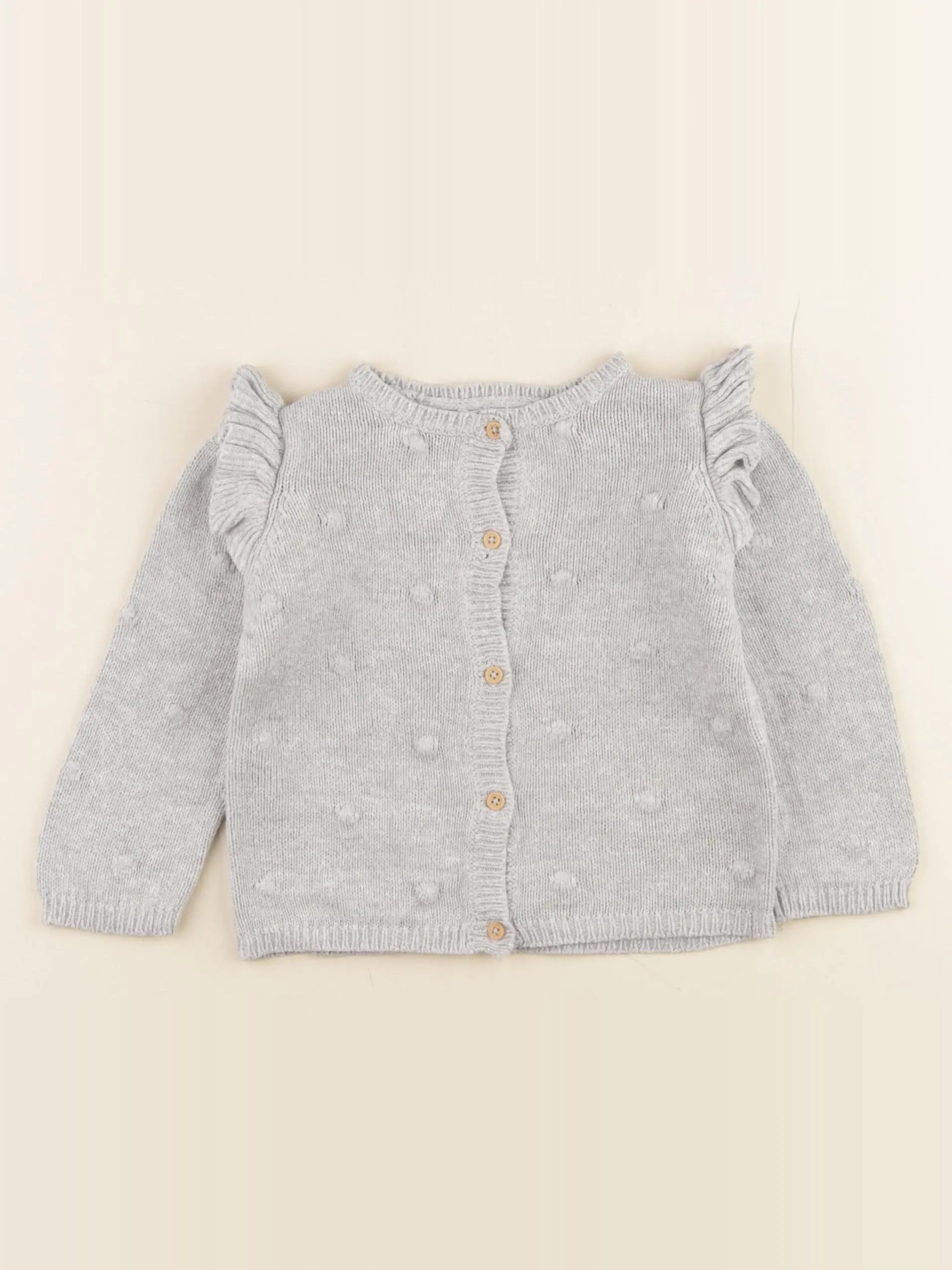 Vertbaudet - gilet gris - 12 mois