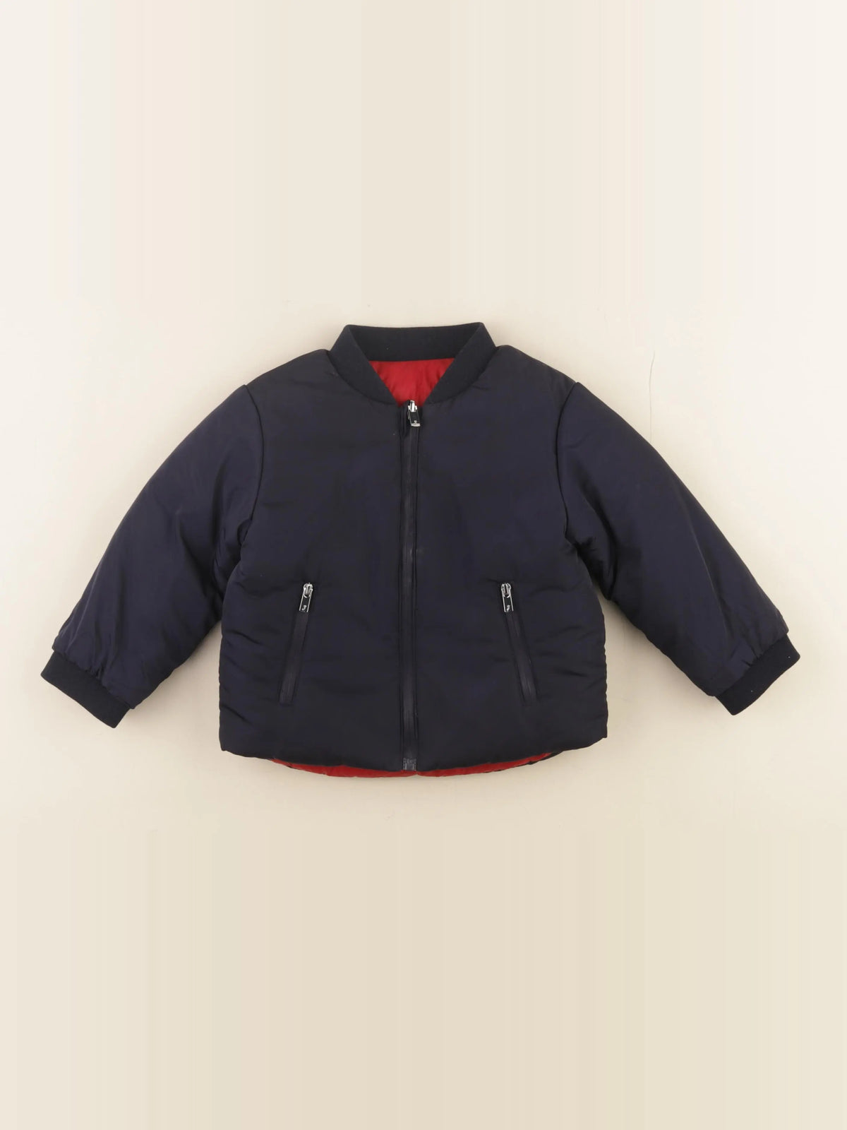 Jacadi - veste doublé bleu, rouge - 24 mois