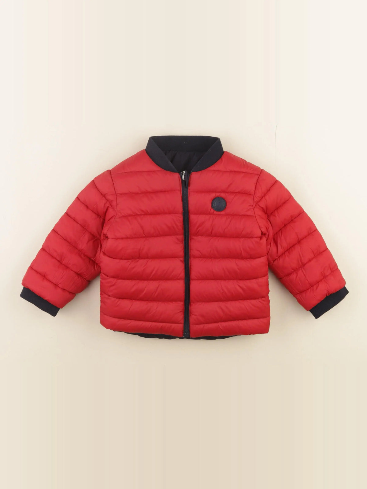 Jacadi - veste doublé bleu, rouge - 24 mois