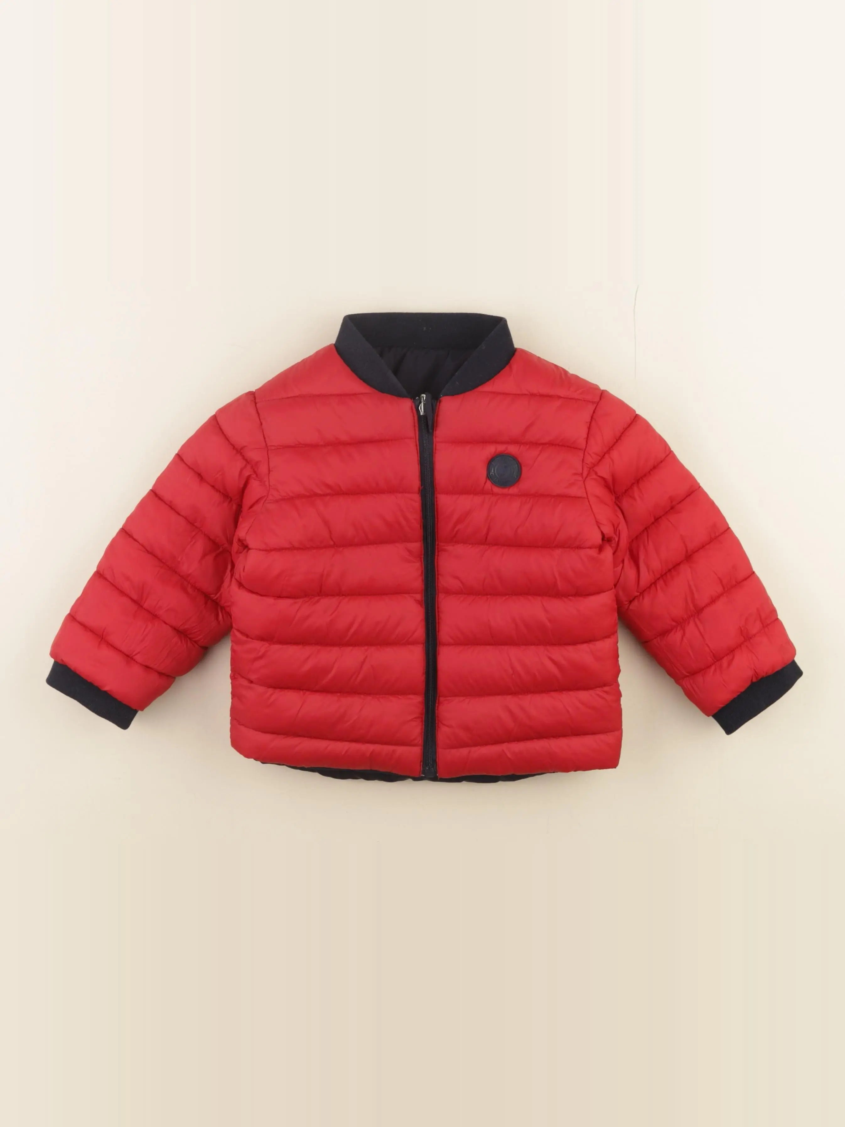 Jacadi - veste doublé bleu, rouge - 24 mois