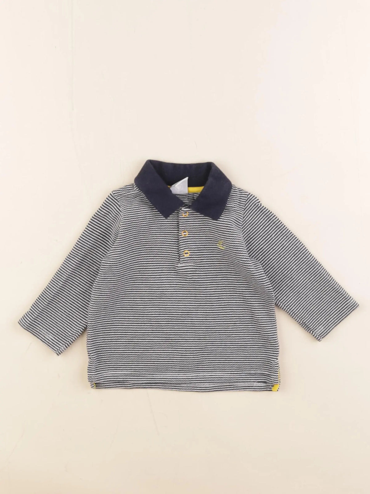 Petit Bateau - polo bleu, blanc - 6 mois