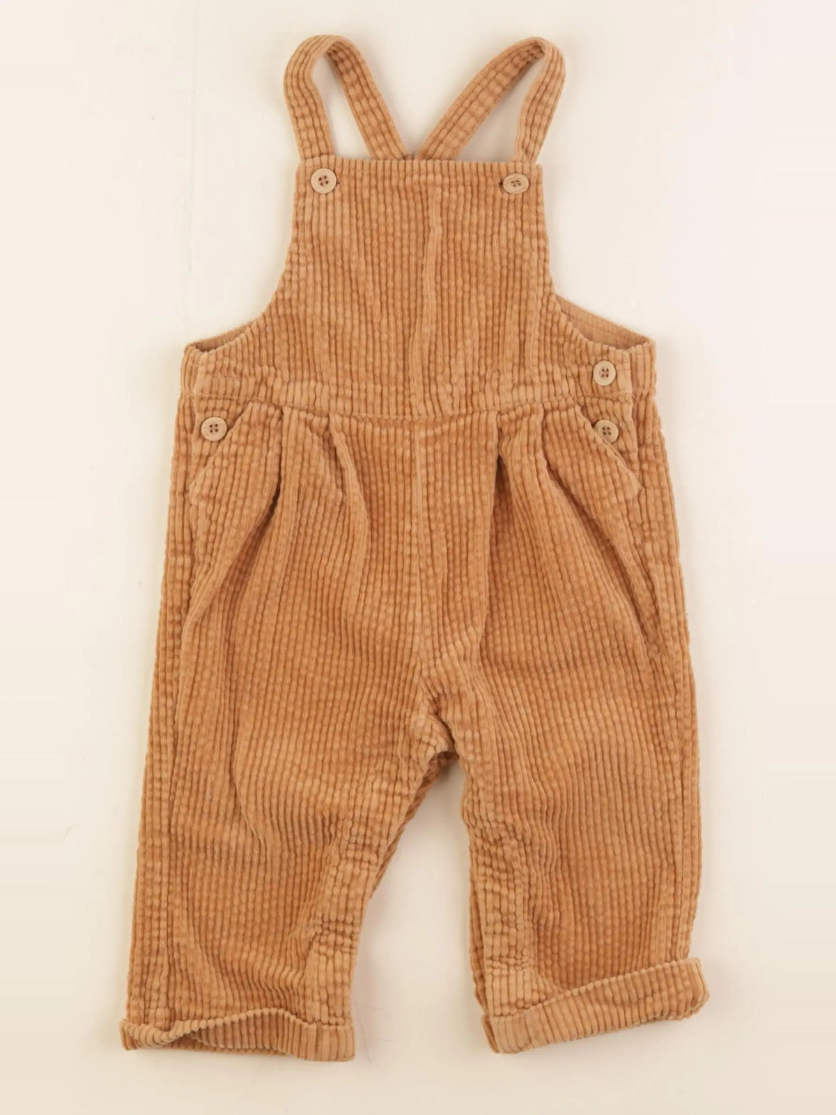 Vertbaudet - salopette marron - 12 mois