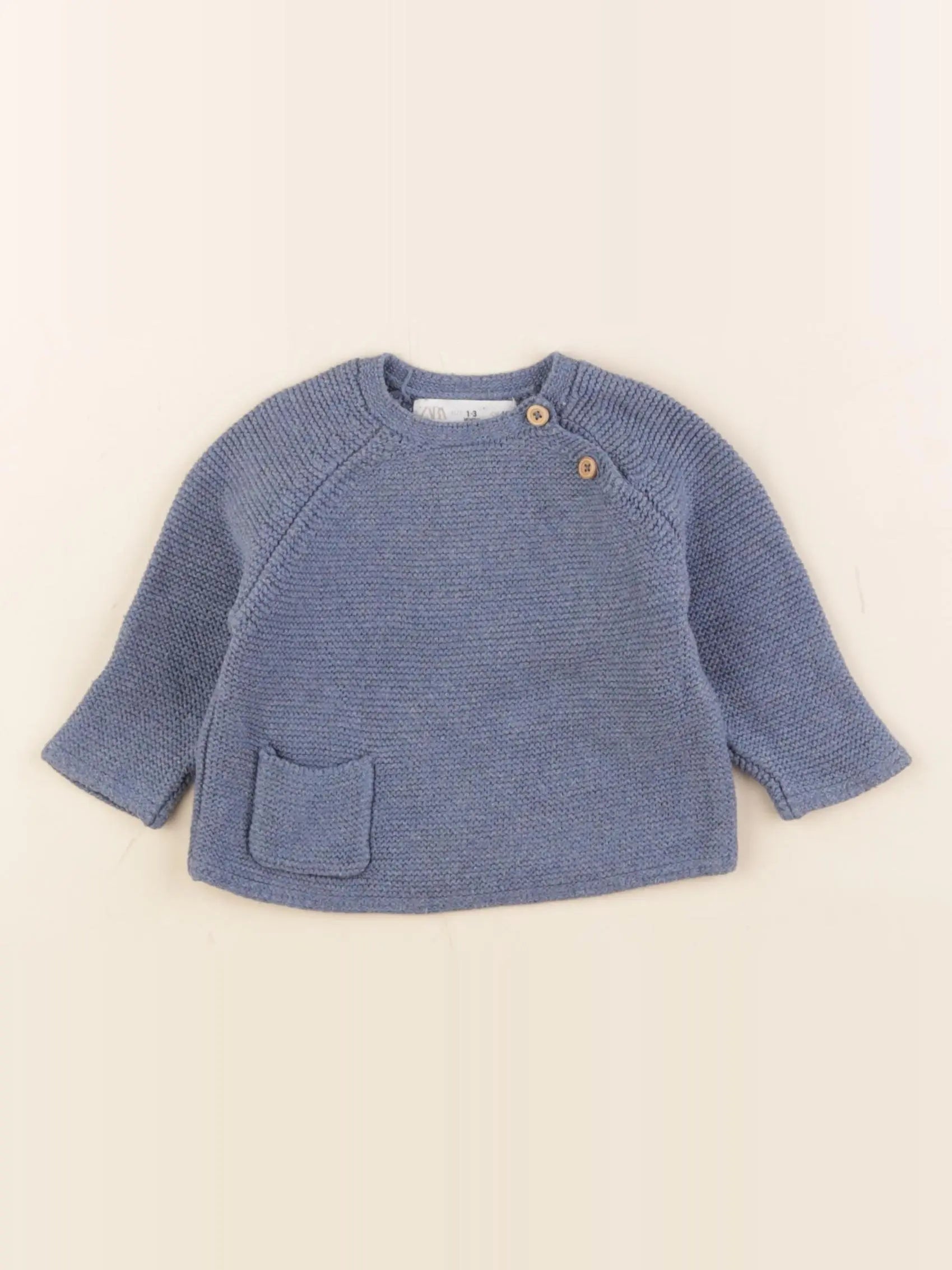 Zara - pull bleu - 1/3 mois