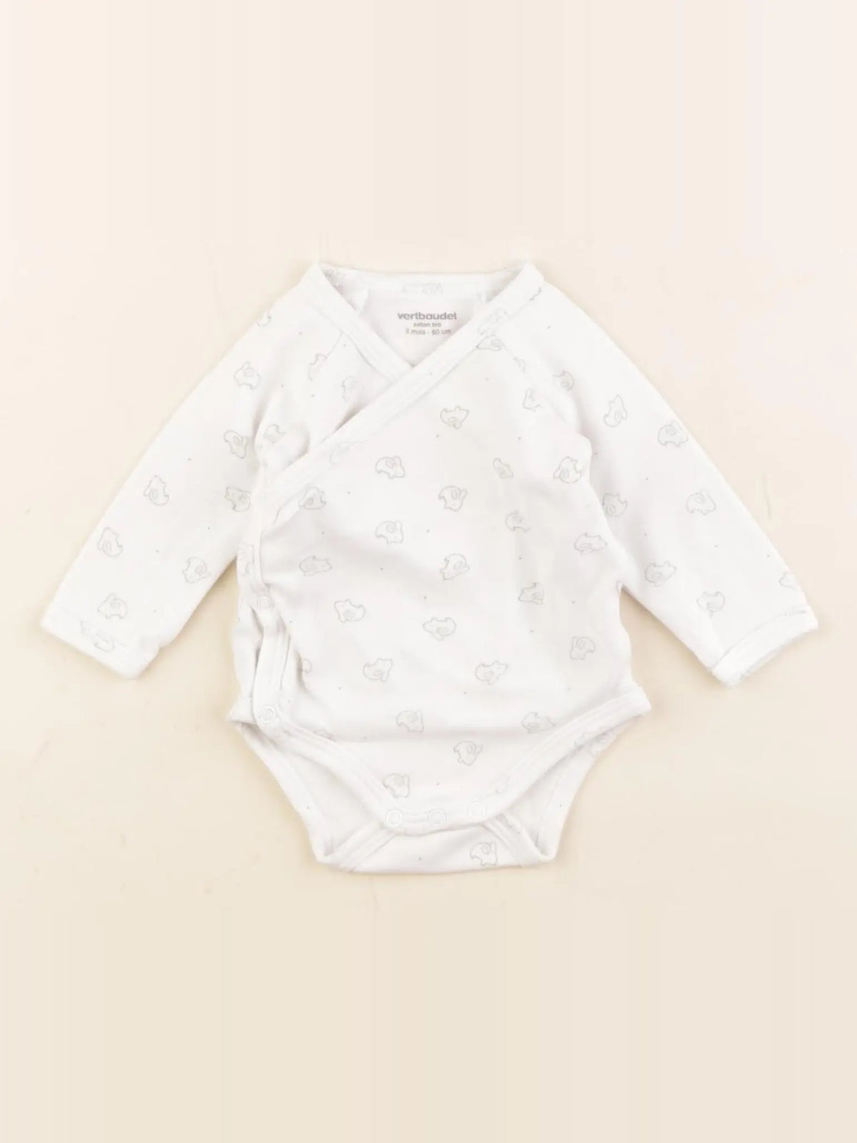 Vertbaudet - body coton blanc - 3 mois