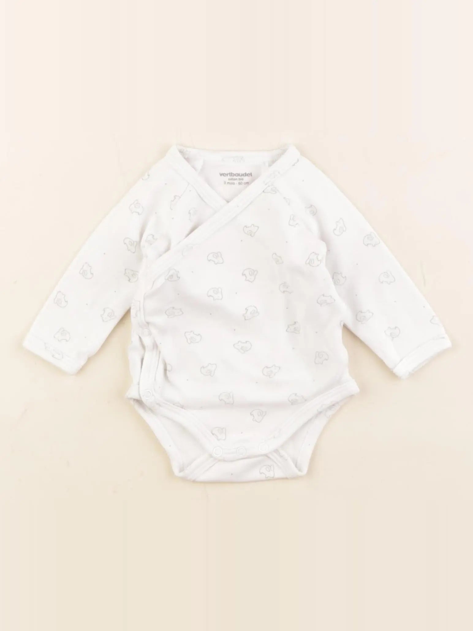 Vertbaudet - body coton blanc - 3 mois