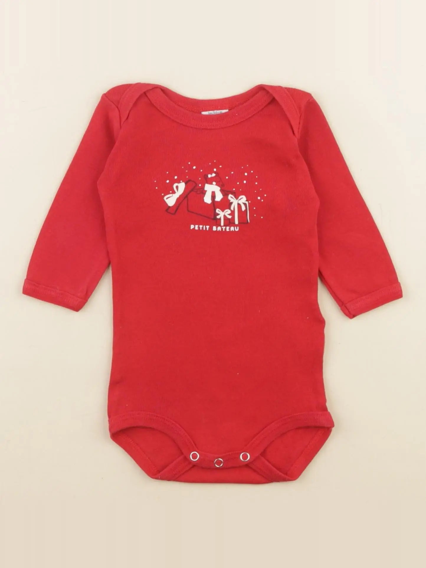 Petit Bateau - body rouge - 3 mois