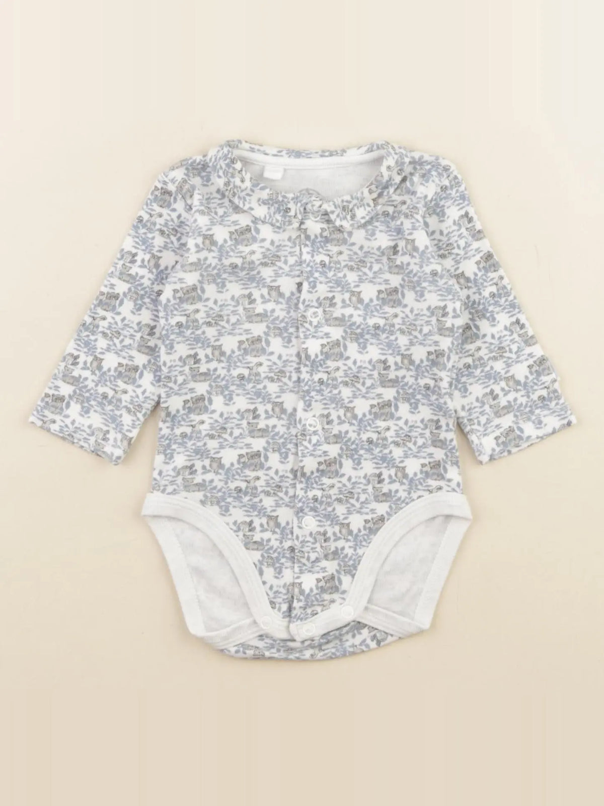Petit Bateau - body à col bleu - 3 mois