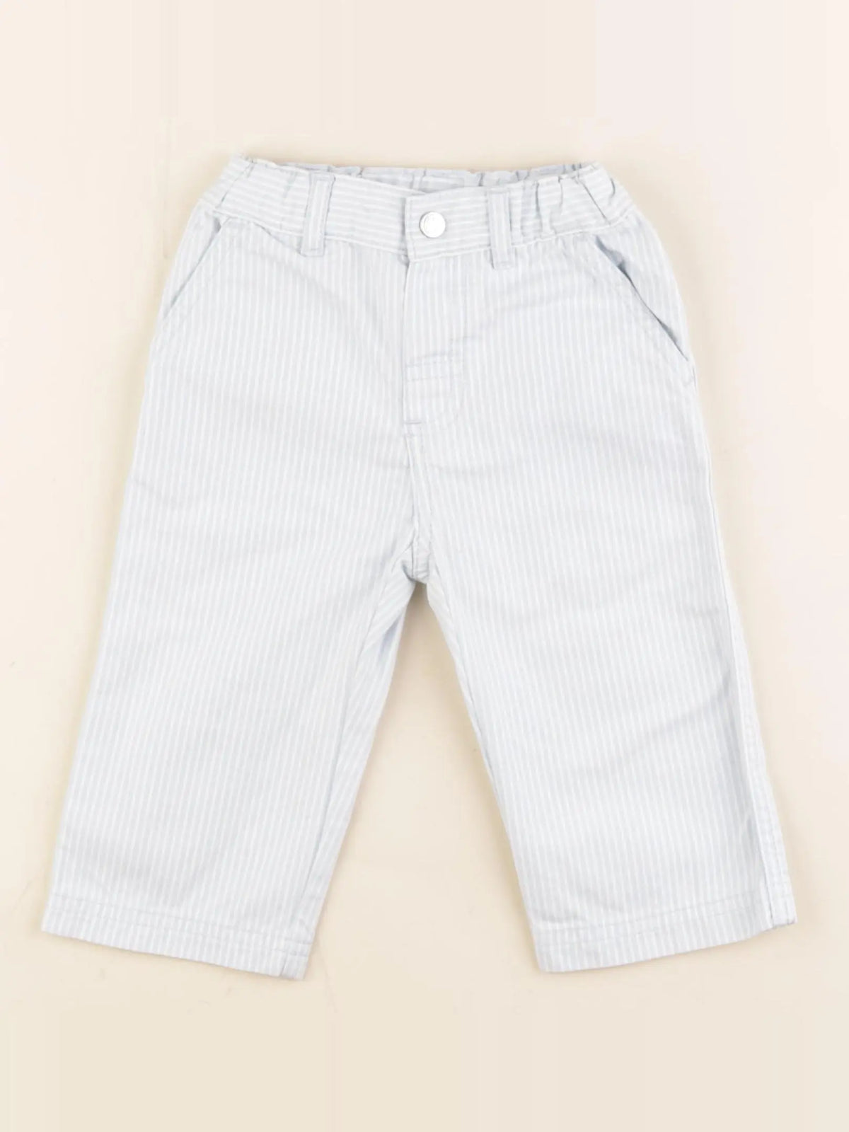 Petit Bateau - pantalon bleu, blanc - 12 mois
