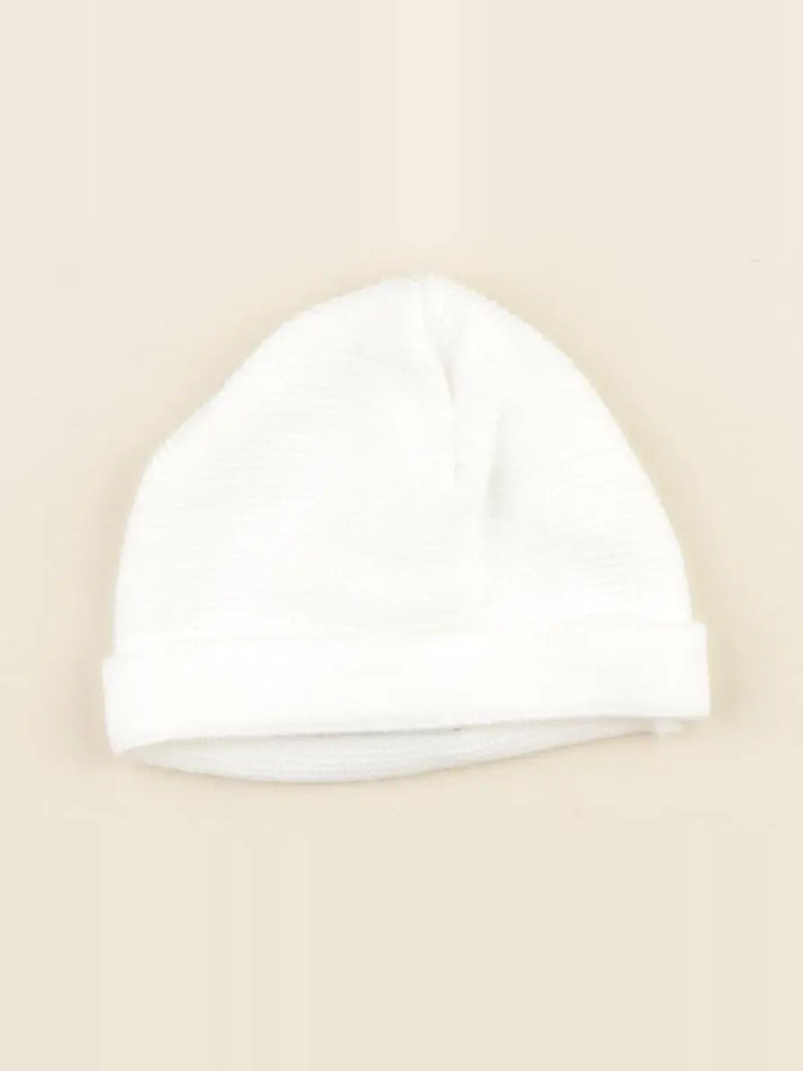 La manufacture de layette - bonnet blanc - 3 mois
