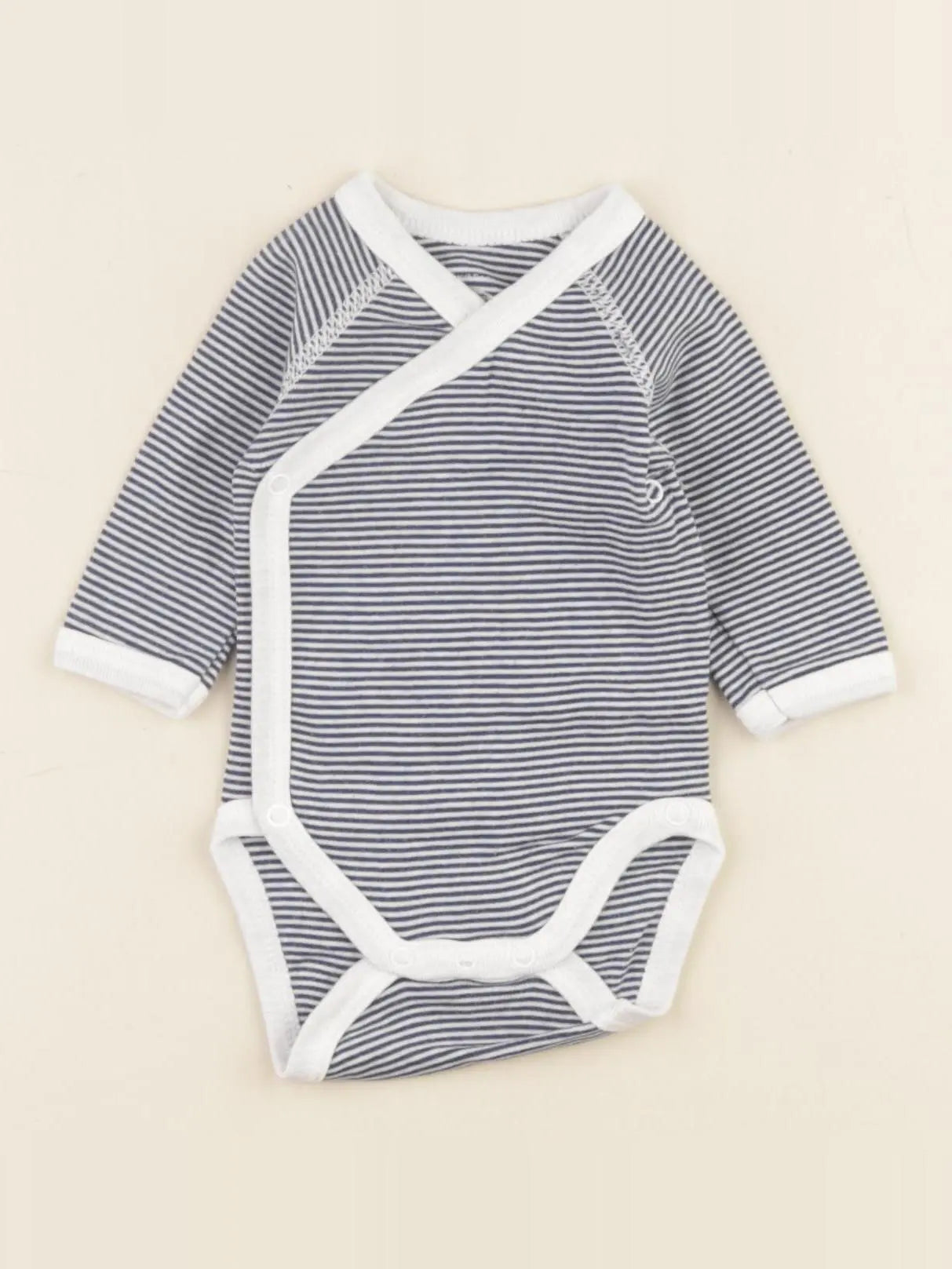 Petit Bateau - body bleu - 0 mois