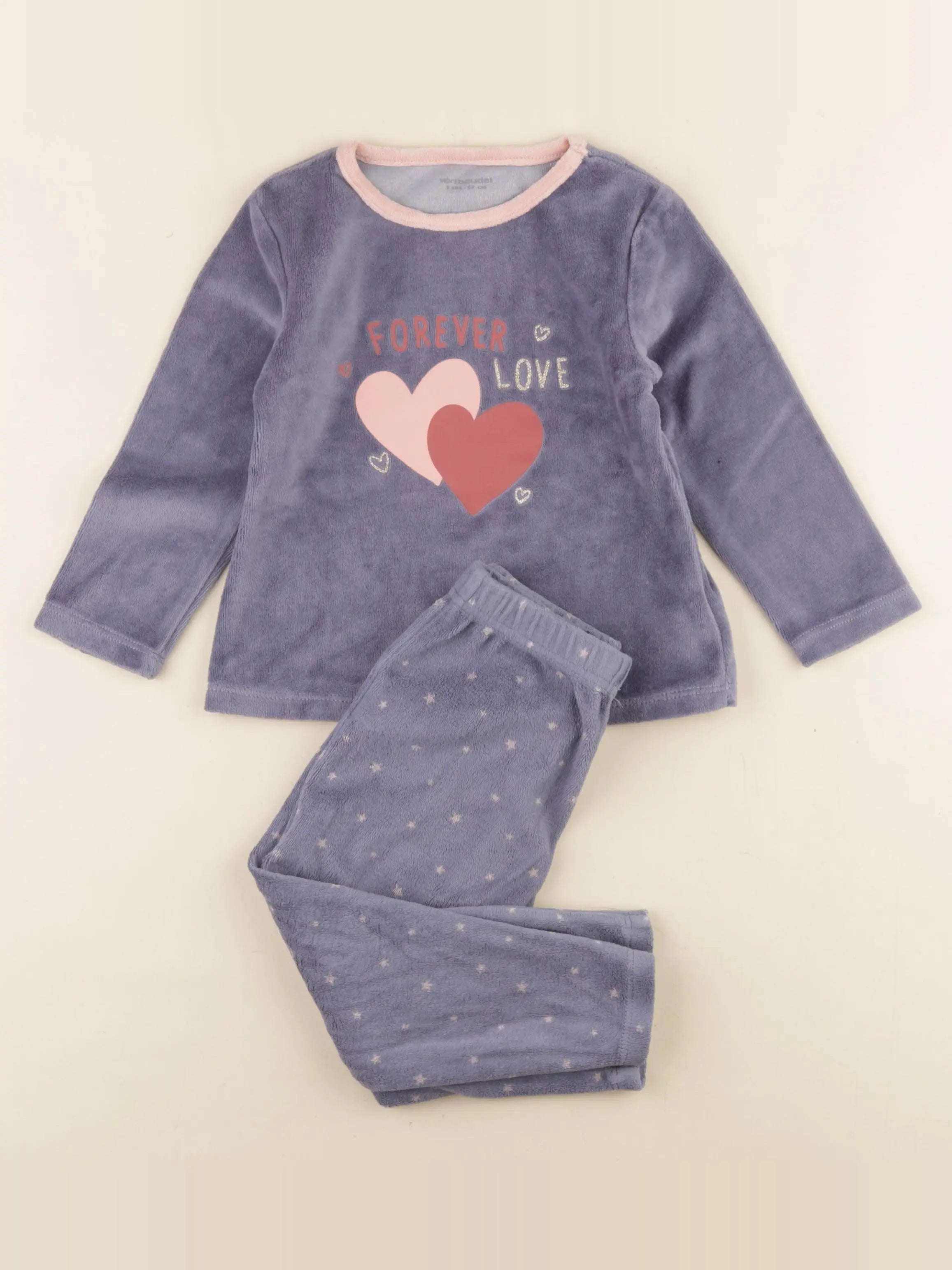 Vertbaudet - pyjama velours bleu - 3 ans
