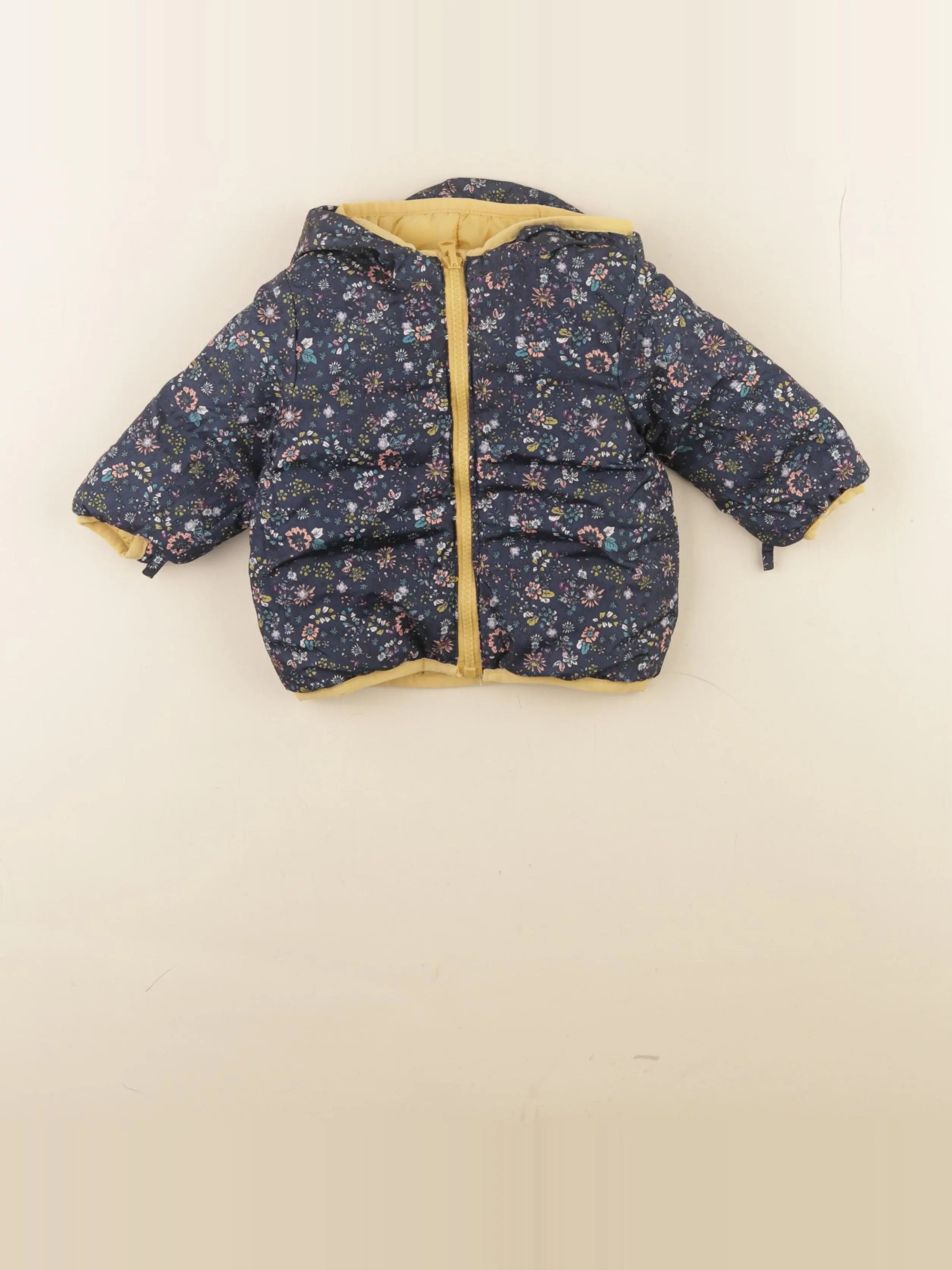 Vertbaudet - doudoune jaune, bleu - 6 mois