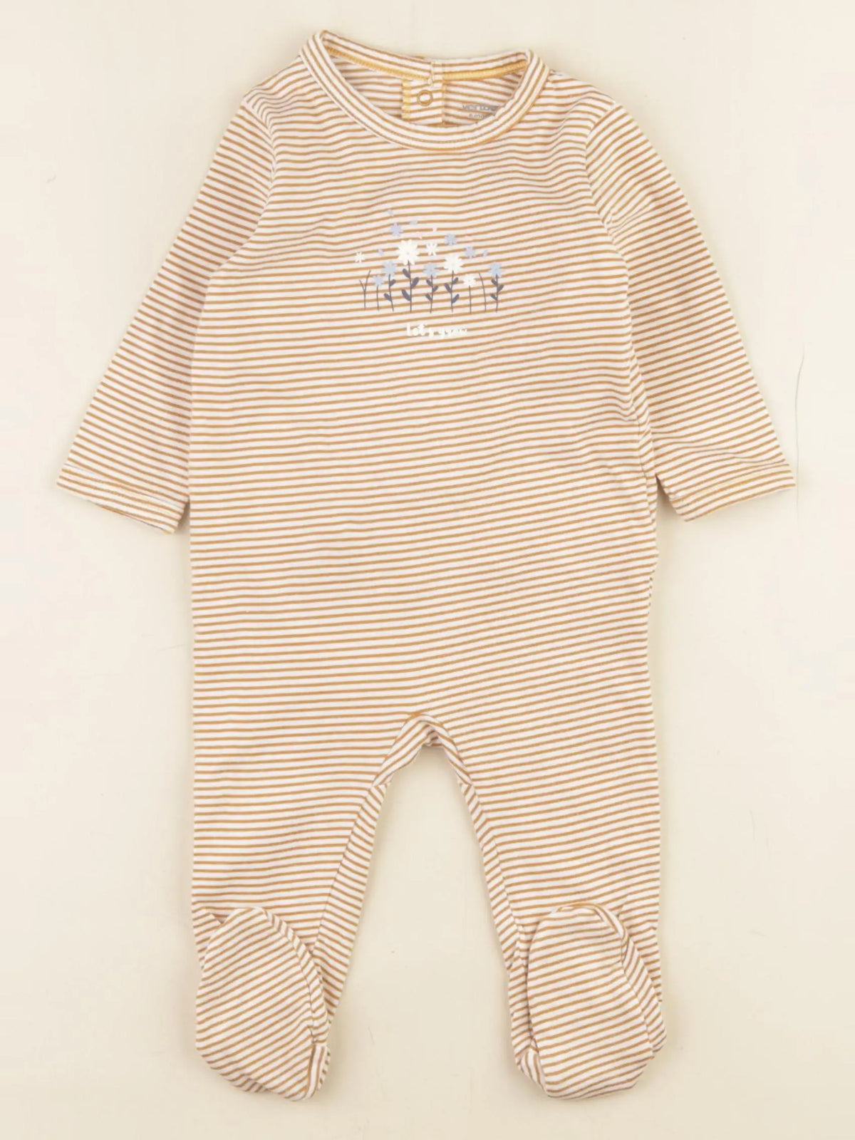 Vertbaudet - pyjama coton marron - 6 mois