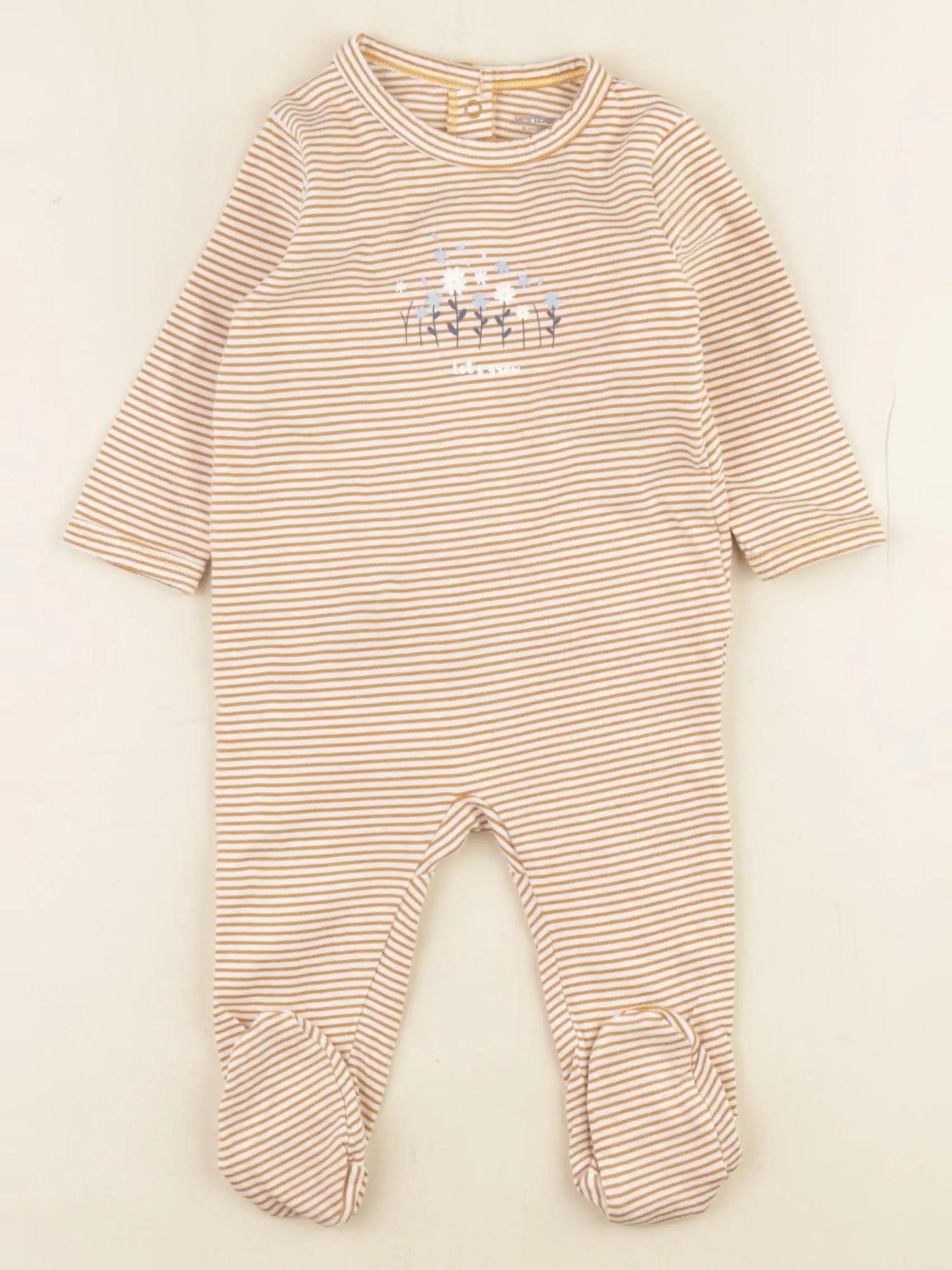 Vertbaudet - pyjama coton marron - 6 mois