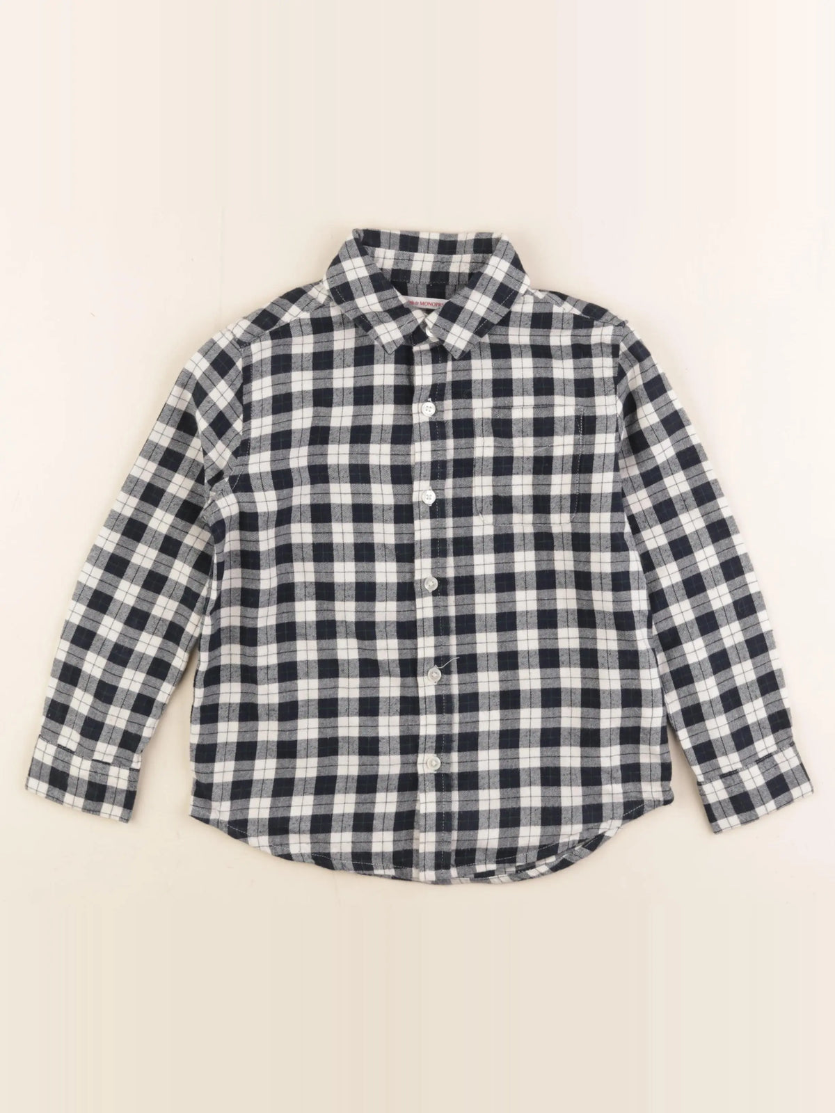 Monoprix - chemise bleu, blanc - 5 ans