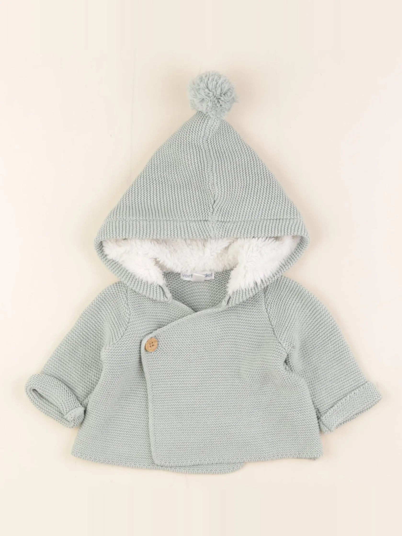 Vertbaudet - veste vert - 1 mois
