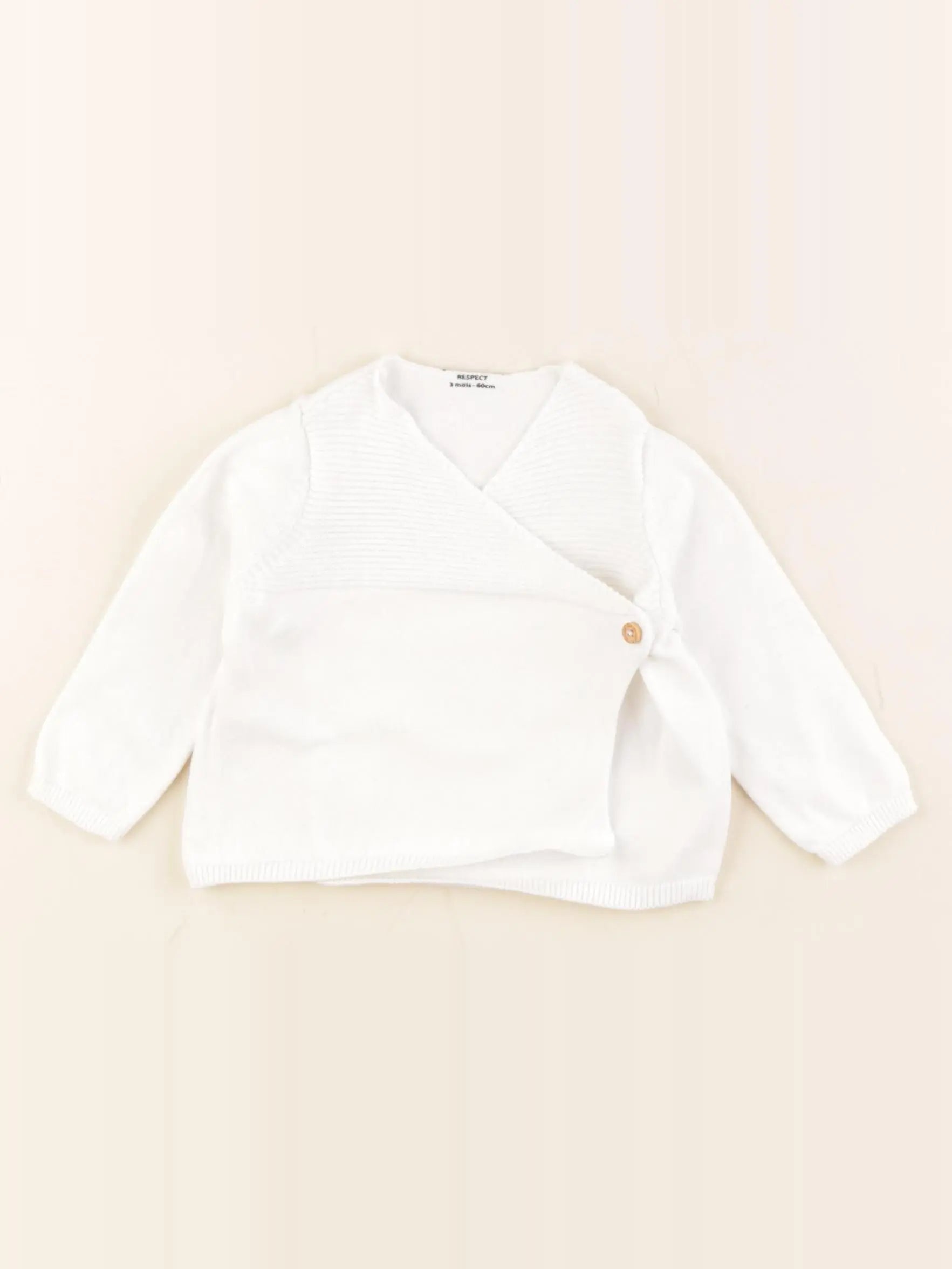 Vertbaudet - gilet blanc - 3 mois