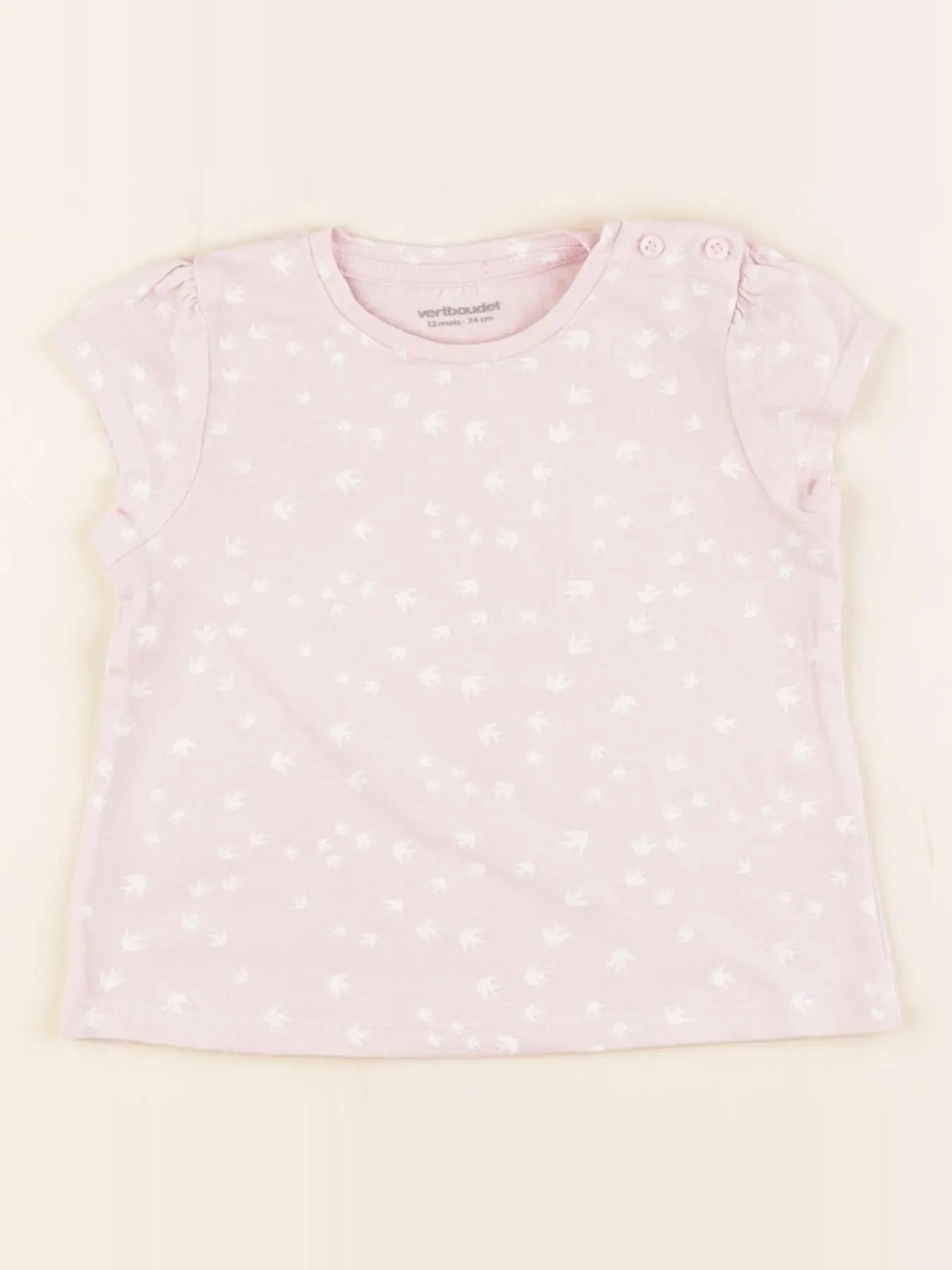 Vertbaudet - tee-shirt rose - 12 mois