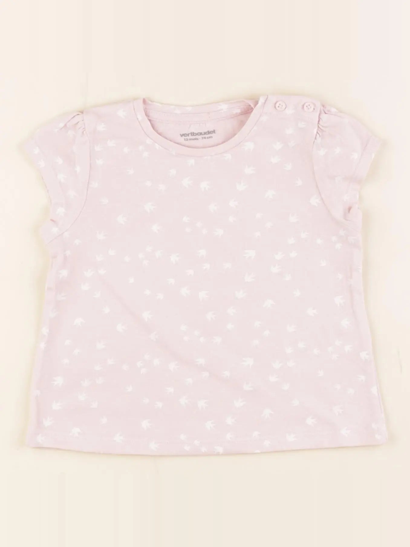 Vertbaudet - tee-shirt rose - 12 mois