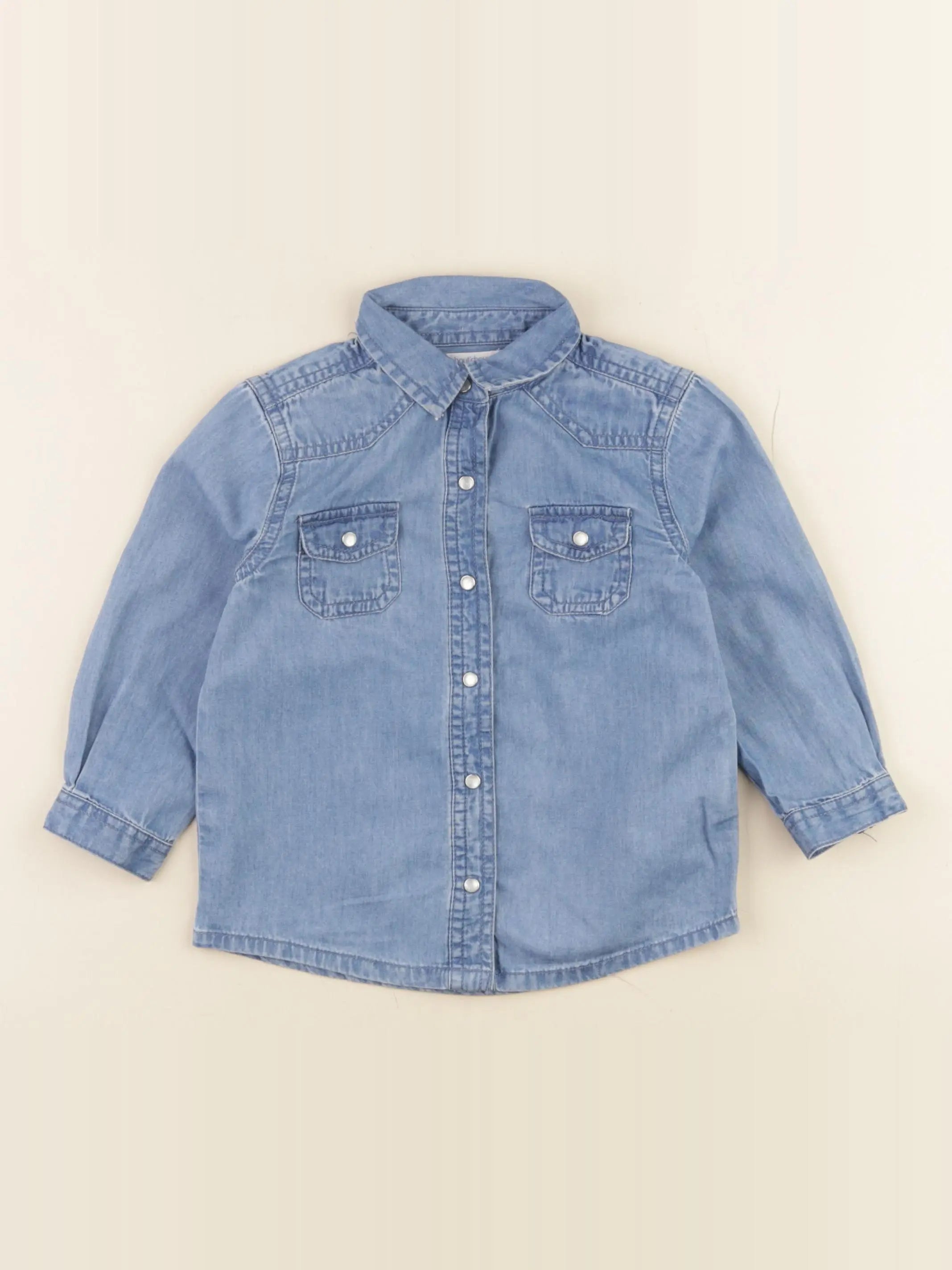 Boutchou - chemise bleu - 18 mois