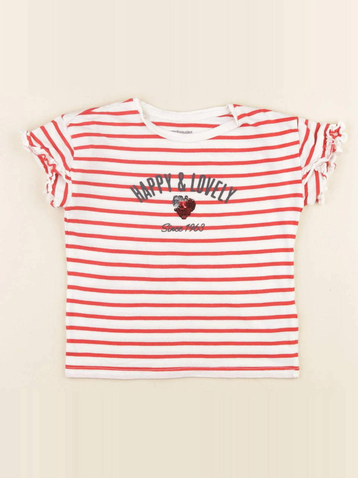 Vertbaudet - tee-shirt rouge - 4 ans